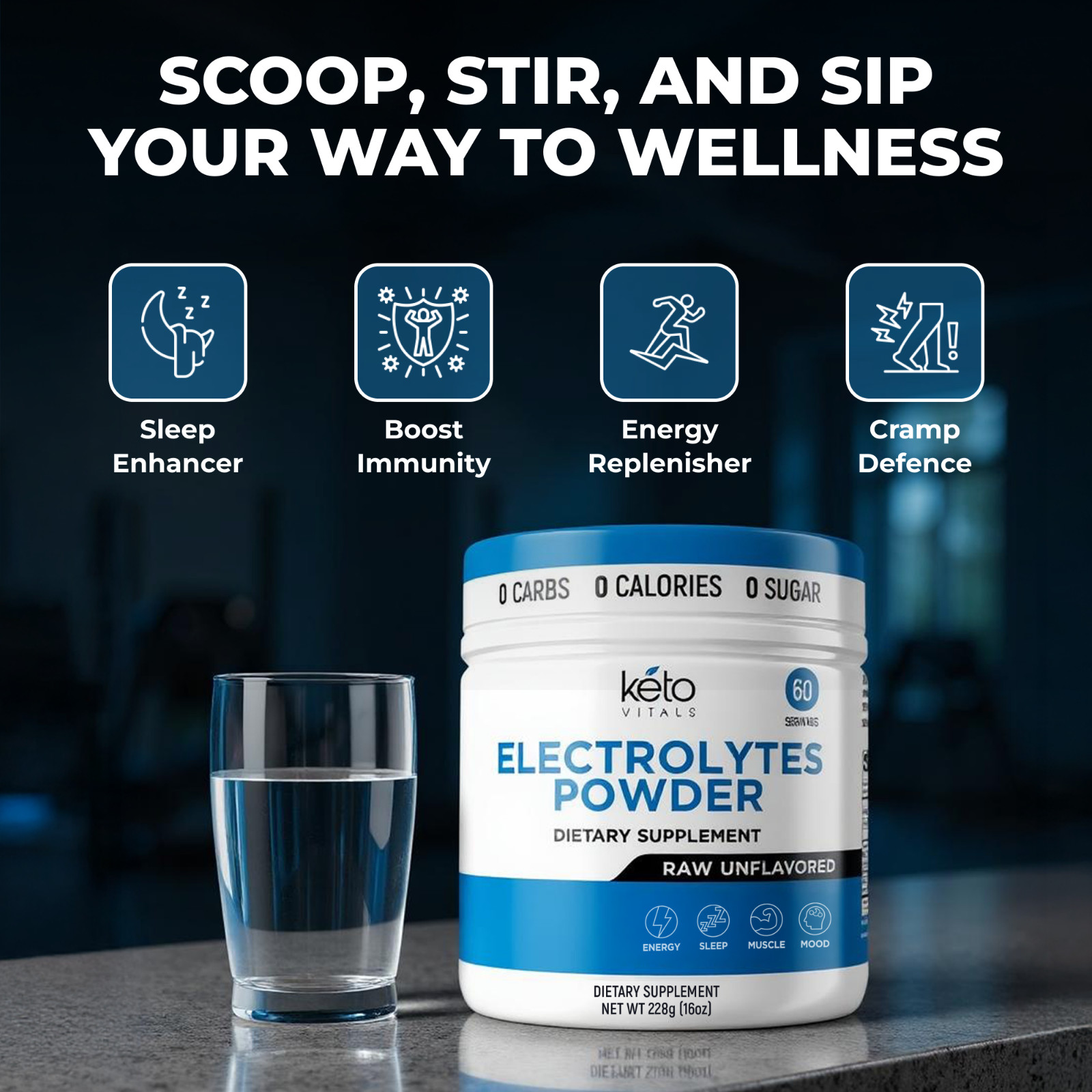 Keto Vitals Unflavored Electrolyte Powder