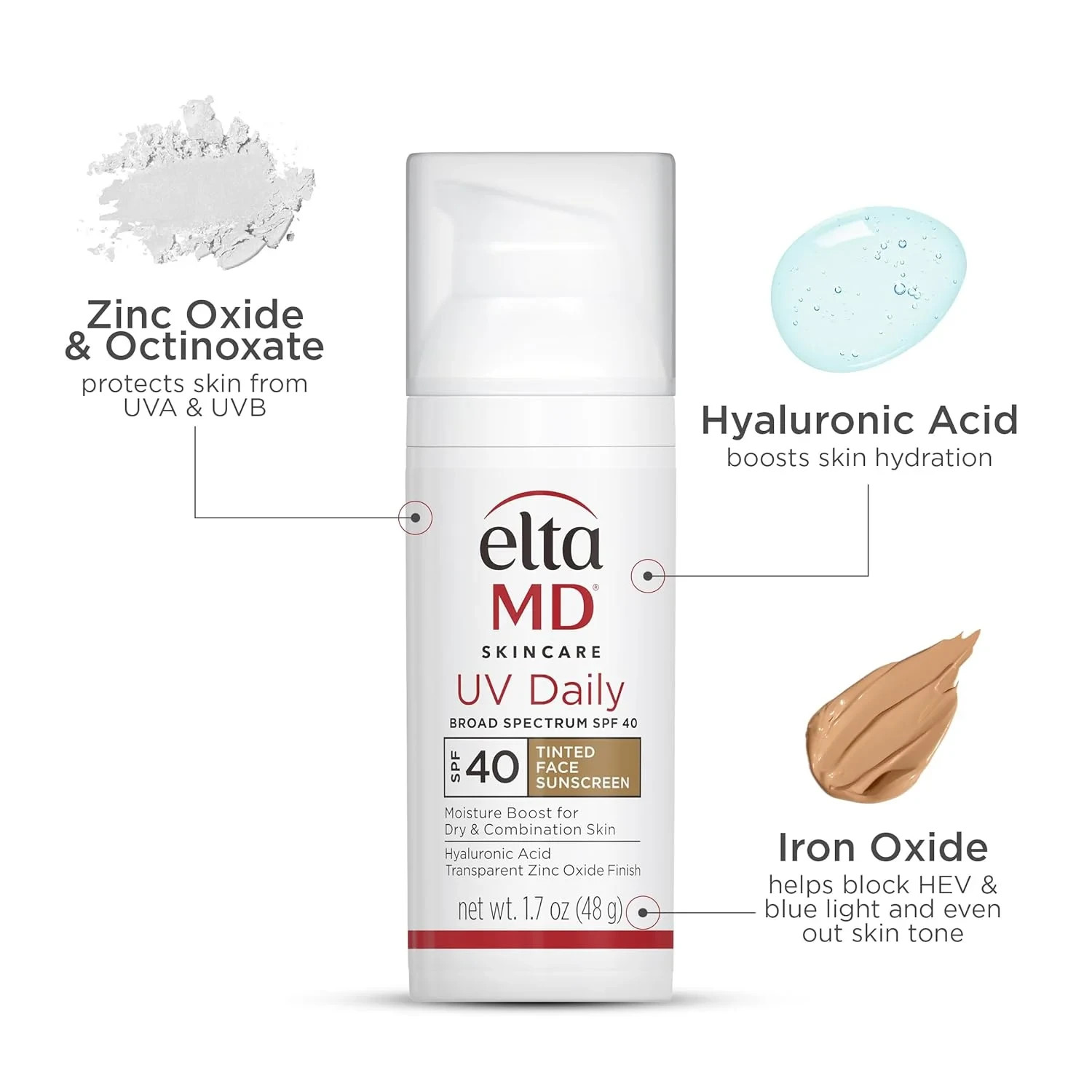 Elta MD UV Clear TINTED Face Sunscreen SPF 46 | Oil-free 1.7oz Pump