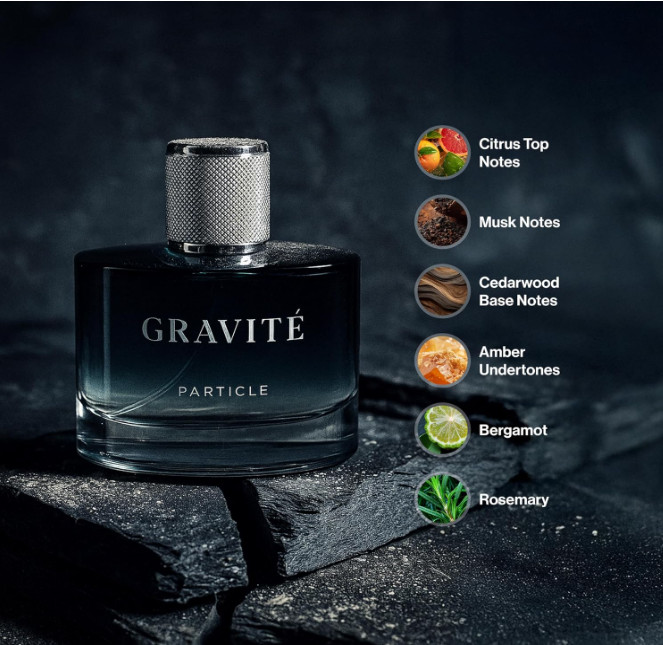 Particle Gravité Cologne Spray for Men Long Lasting Woody Citrus Musk 3.38 fl oz