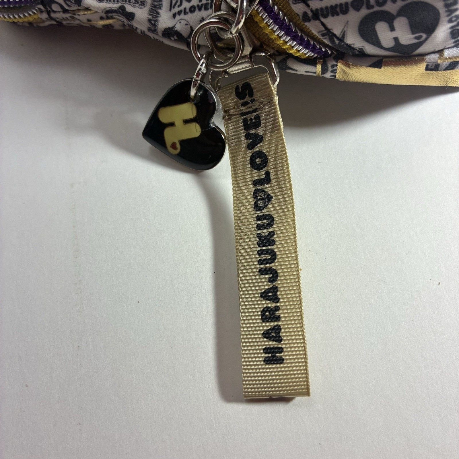 Gwen Stefani Harajuku Lovers Black & White Cosmetic Bag Gold Lightning Bolt