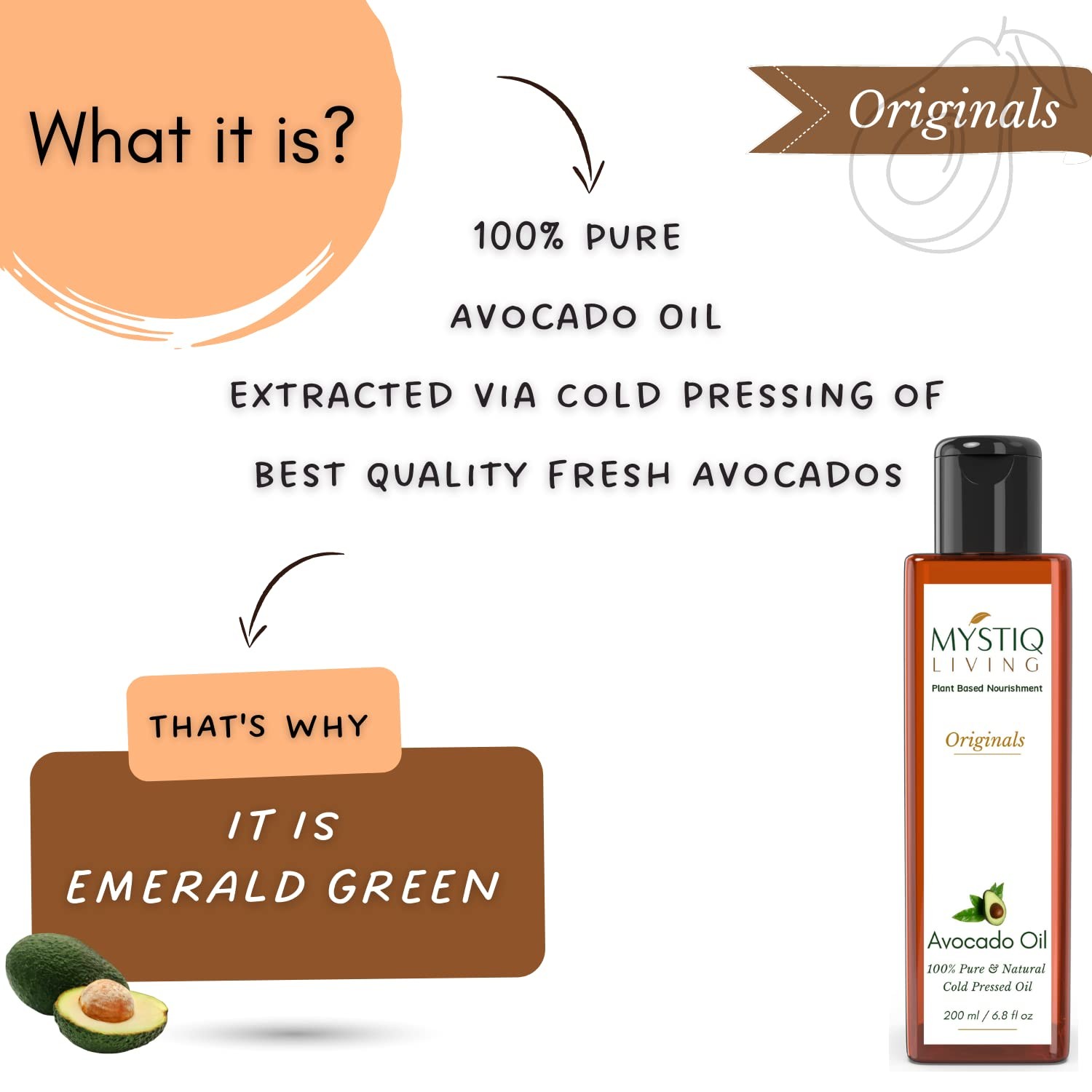 Mystiq Living Avocado Oil 200ml