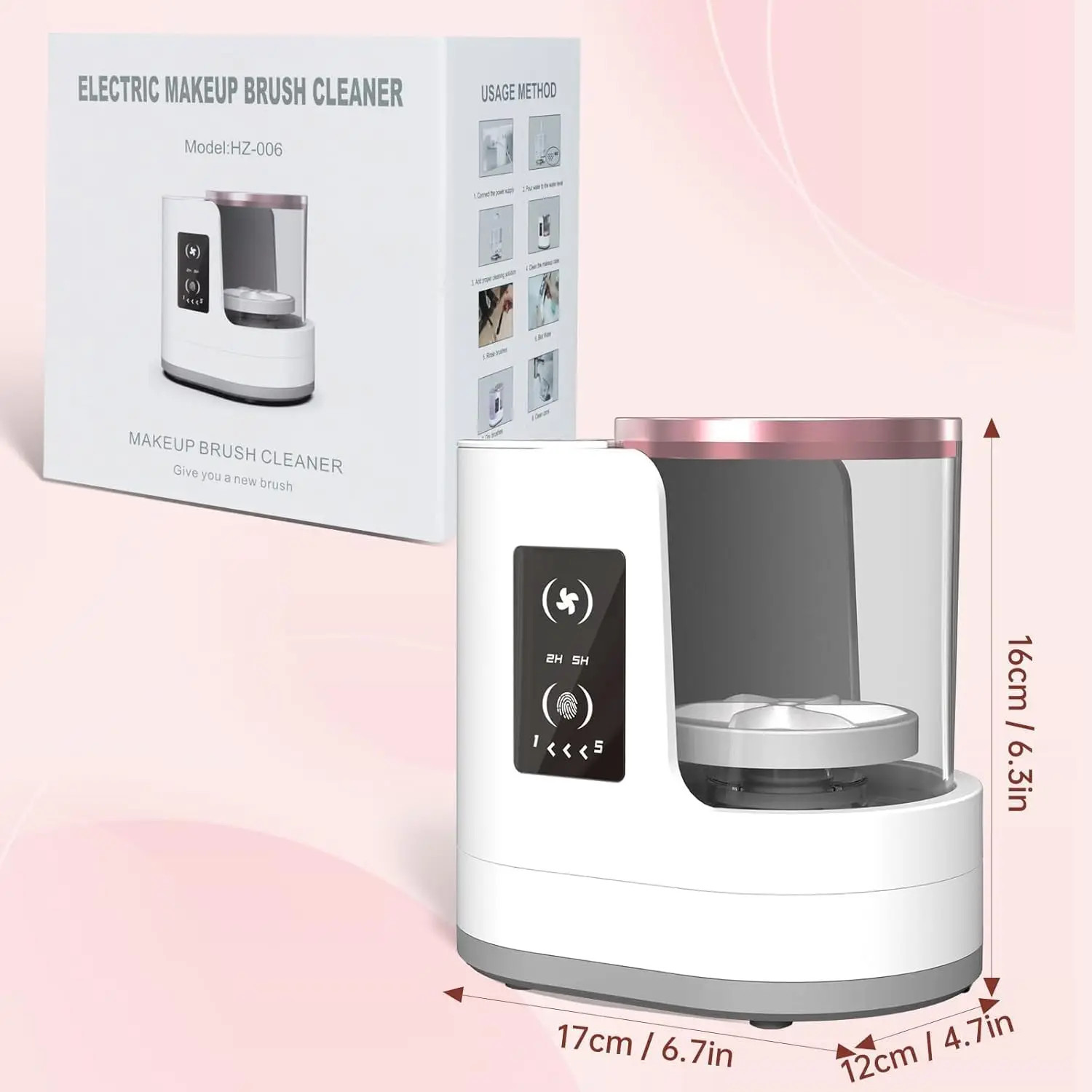 Electric Makeup Brush Cleaner Automatic Cosmetic Brush Washer Fast Drying