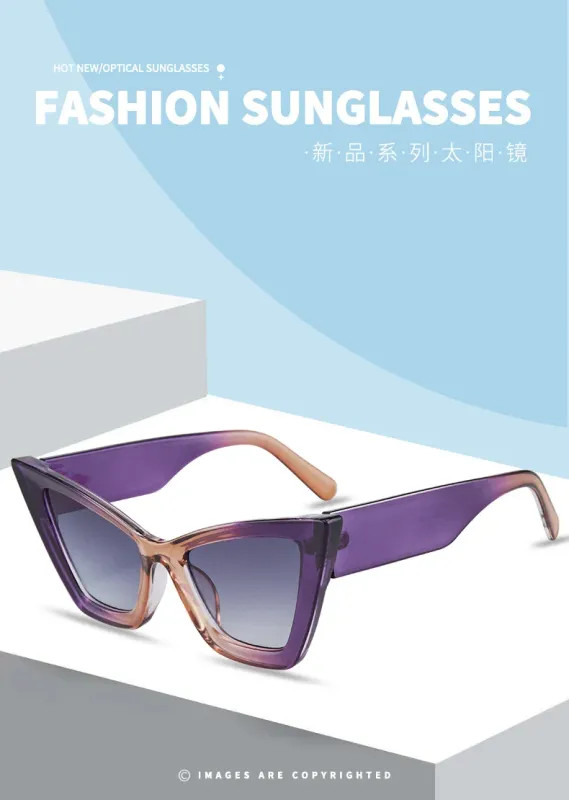 New Large Frame Triangle Cat-eye Sunglasses Europe And The United States Fashion