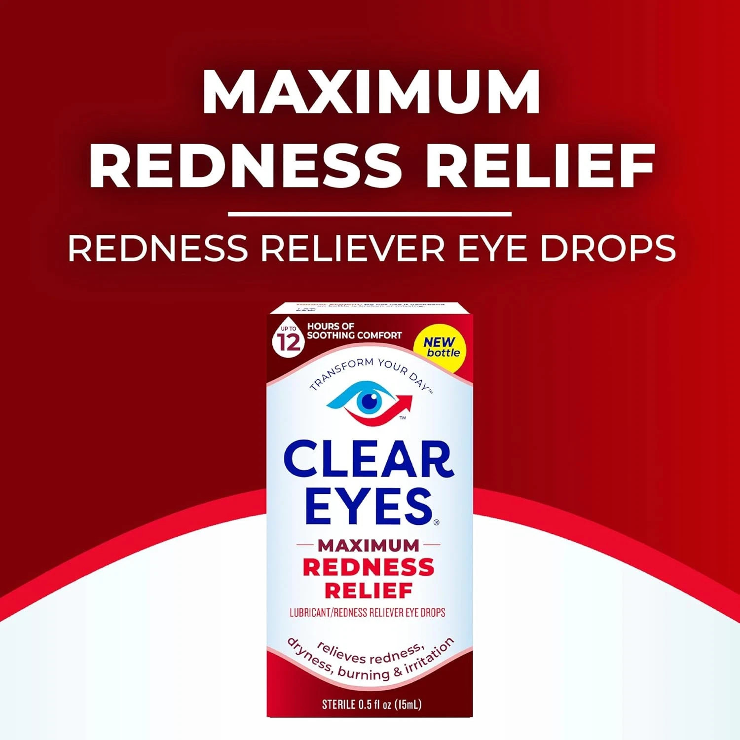 4 Pack Clear Eyes Maximum Strength Redness Relief Eye Drops 0.5 Oz Each