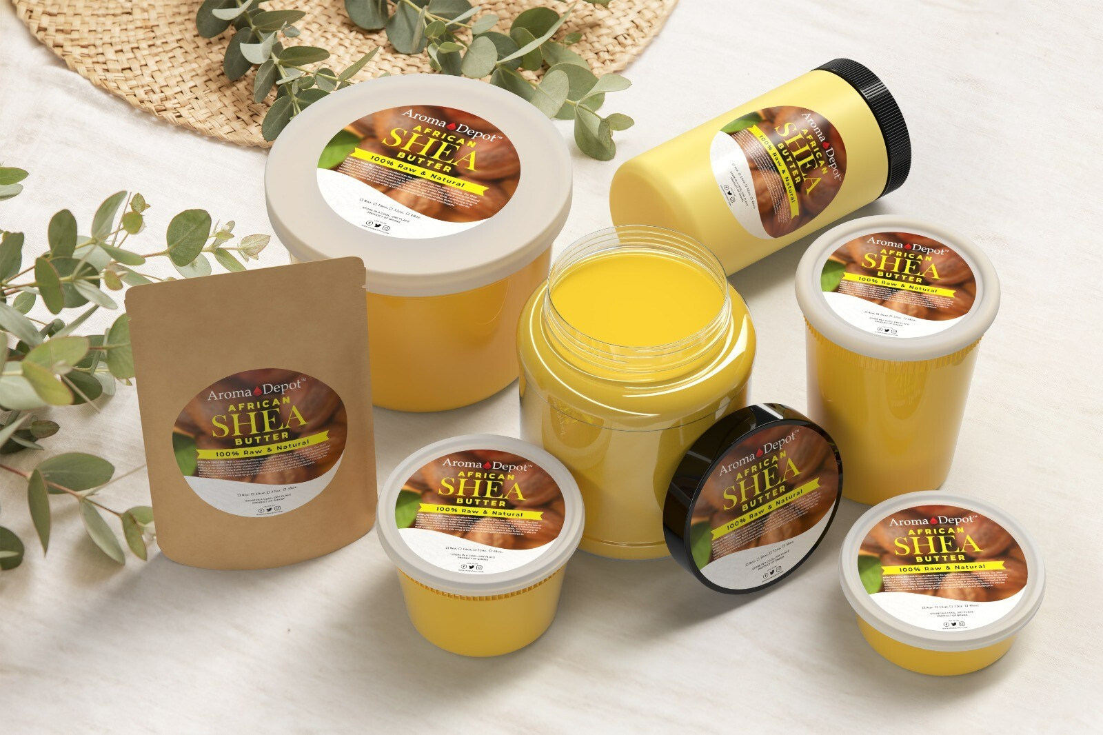 African Shea Butter 32 oz. / 2 lb Raw Yellow Shea Bulk Natural Organic Unrefined