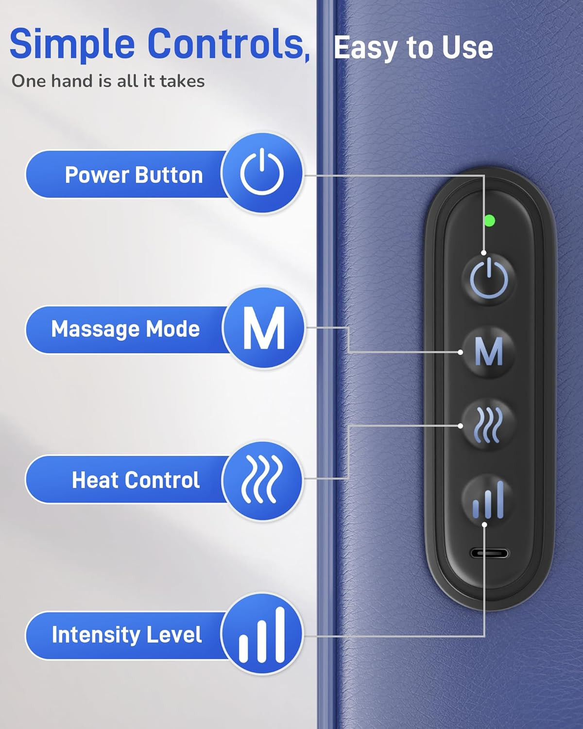 Cordless Neck Massager with Heat – Pain Relief for Home & Office Use