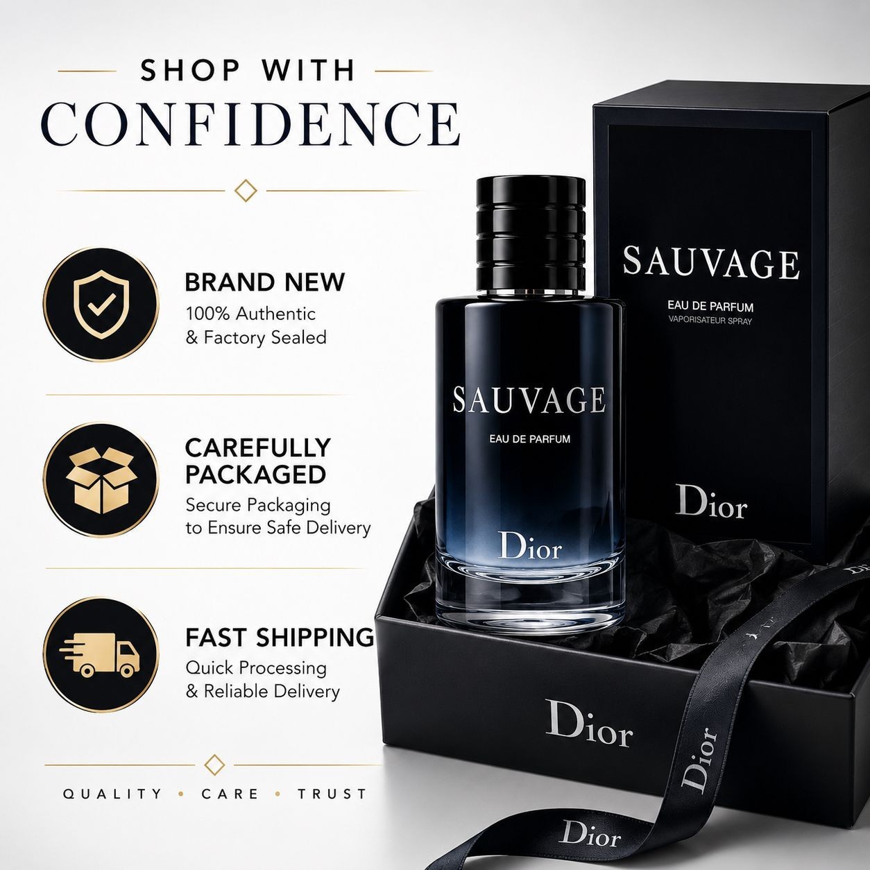 Dior Sauvage Eau De Parfum EDP Spray for Men 3.4 oz 100ml New In Box