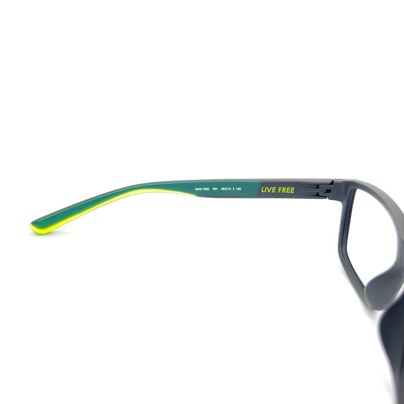 Nike 7092 001 Eyeglasses Matte Black Green Frame 55-14-140 Sports Eyewear