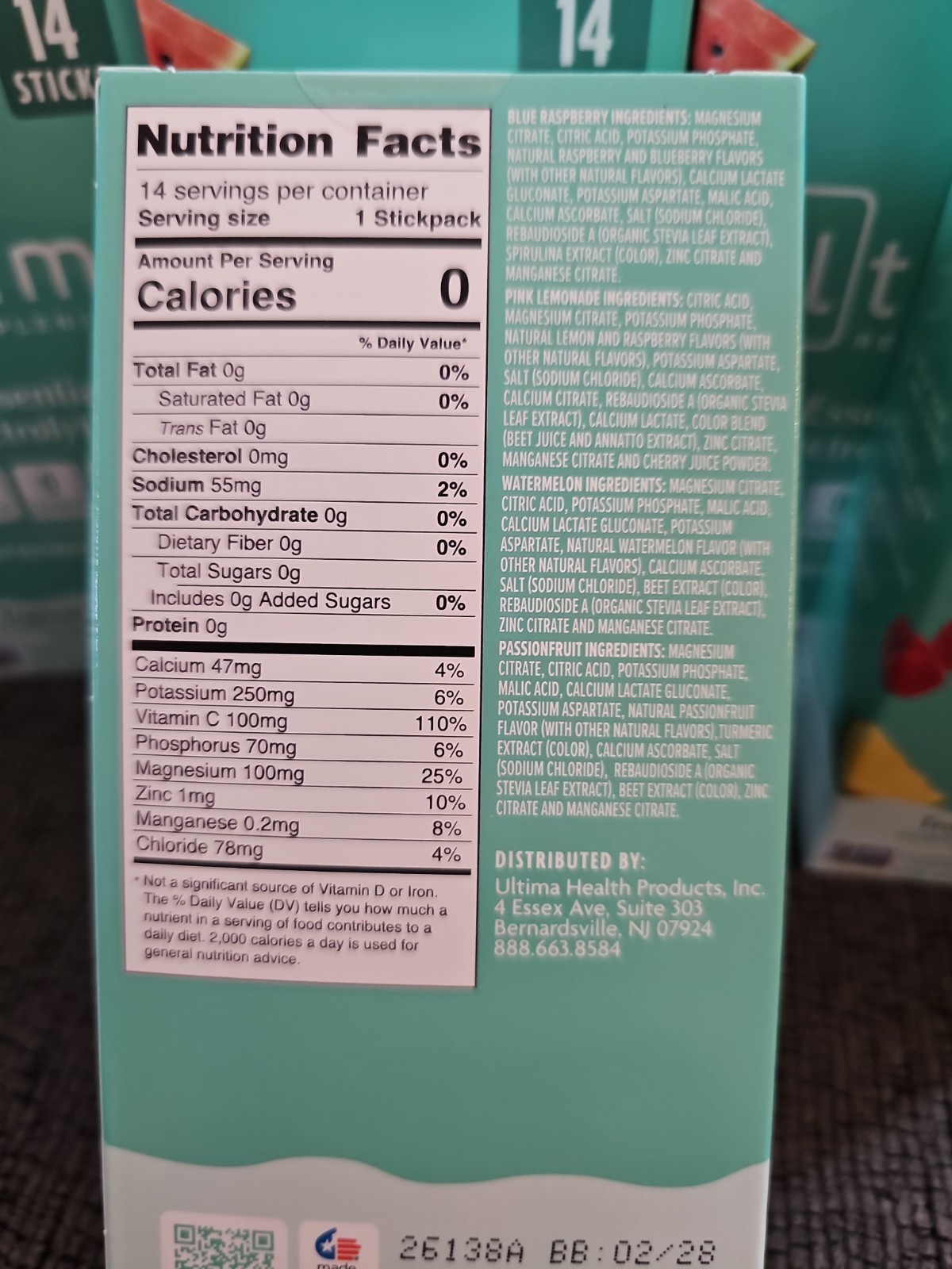 Lot Of 6 Ultima Replenisher Electrolyte Drink Mix Tropical Variety Sugar Free