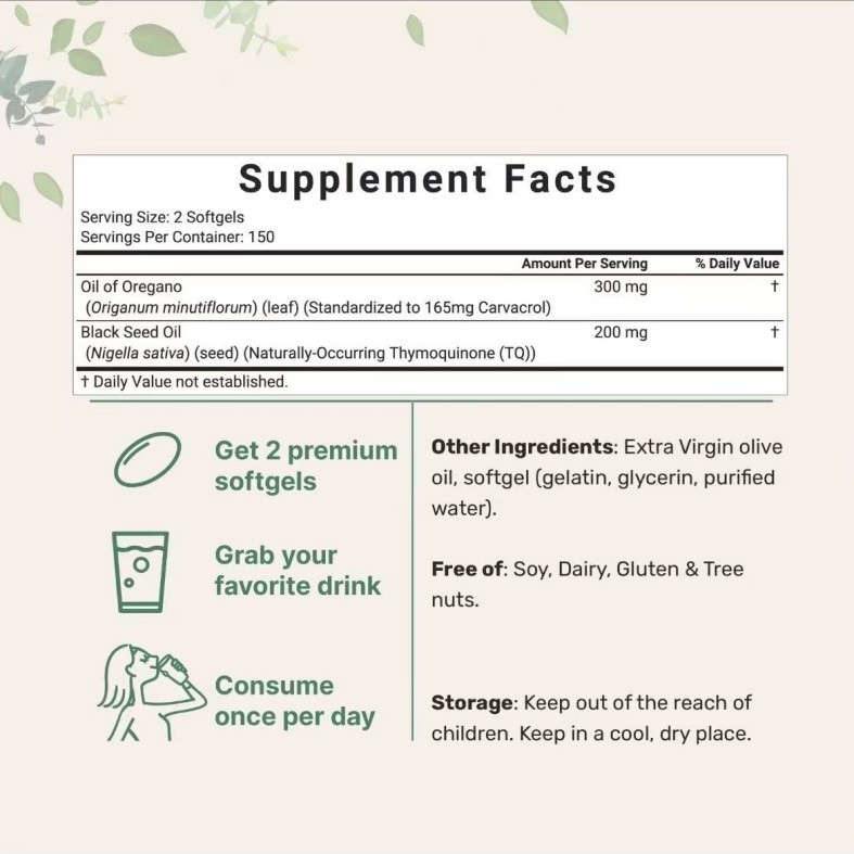 Micro Ingredients Black Seed Oil 6,000mg with Oil of Oregano, 300 Softgels