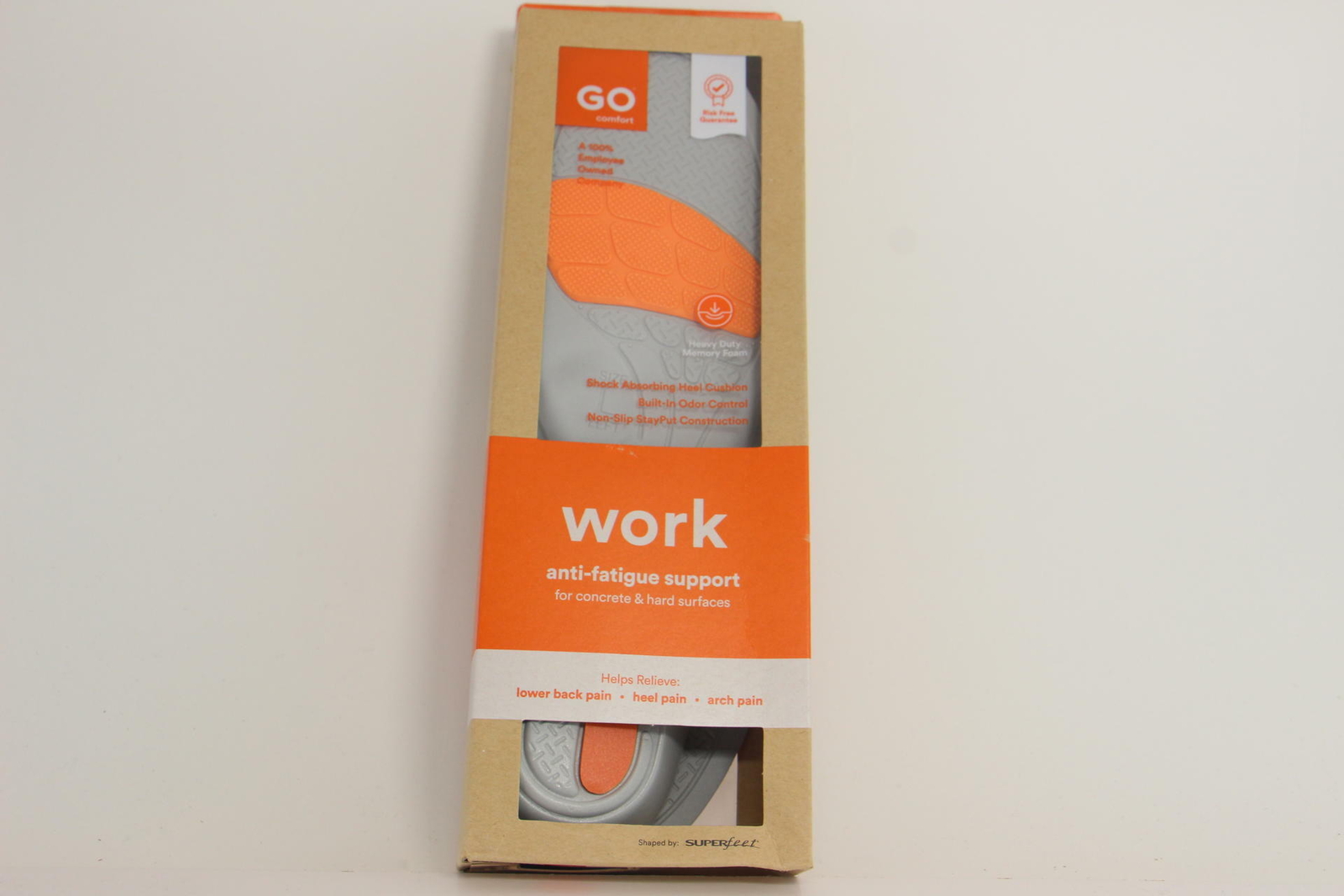 3 PACK GO Comfort Work Insole Orange Large W: 12+, M: 11.5-14 Regular US U13B