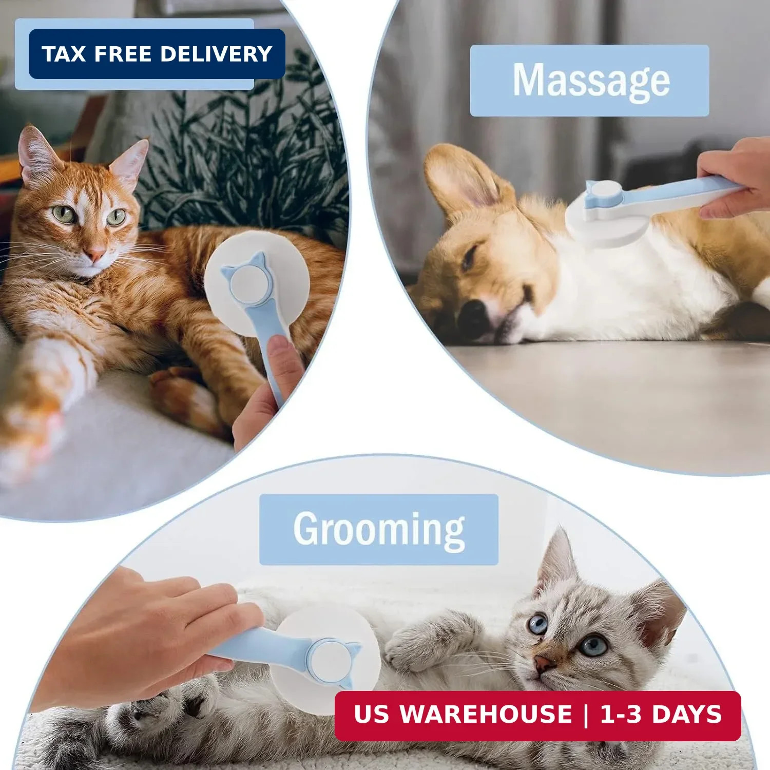 Self-Cleaning Slicker Brush, Dog Cat Bunny Pet Grooming Shedding Brush, Easy to