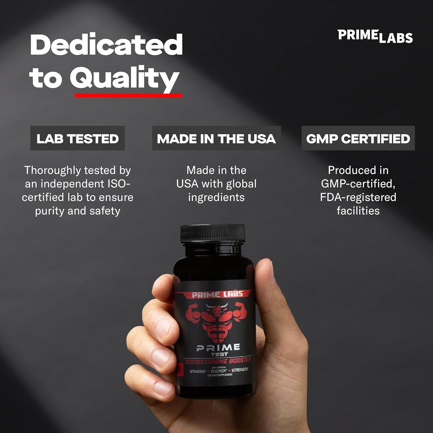 Prime Labs Men’s Testosterone Booster Stamina Endurance 60 Capsules Exp 04/28