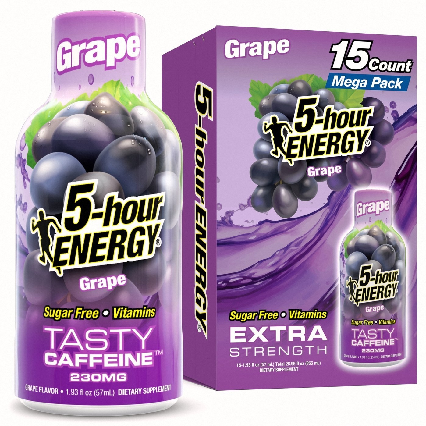 5-hour ENERGY Shot, Extra Strength, Grape, 15 Count – Single Size