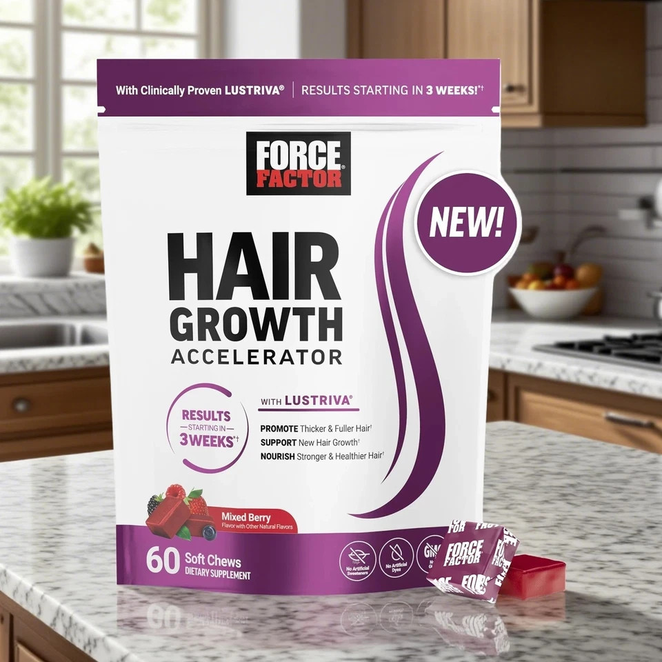 Force Factor Hair Growth Accelerator Soft Chews, Hair Growth Vitamins For Women