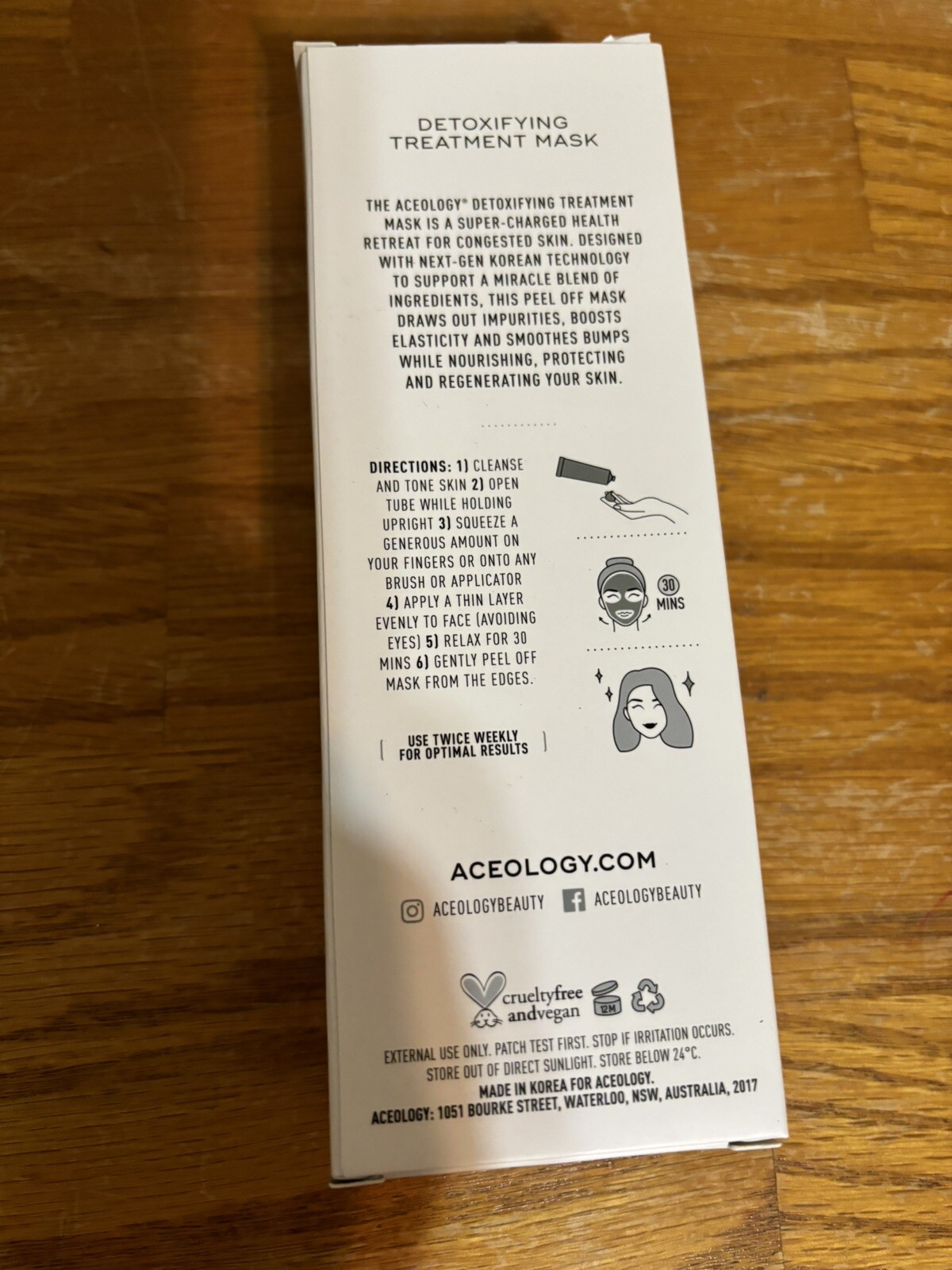 Aceology Detoxifying Treatment Mask Full Size 2.19oz, 65ml BNIB Sealed!