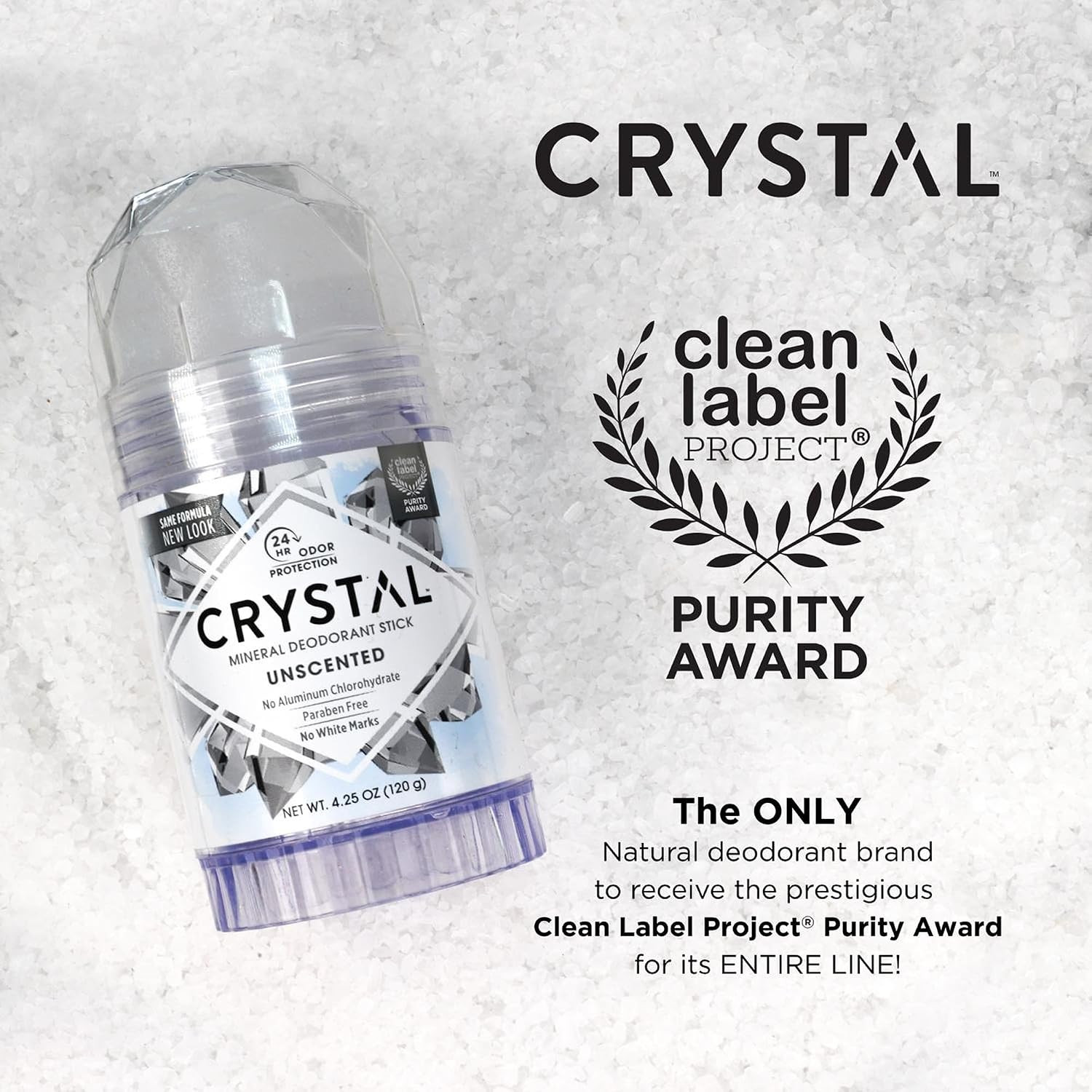 CRYSTAL Deodorant Stick (30003), Unscented, 4.25 Ounce