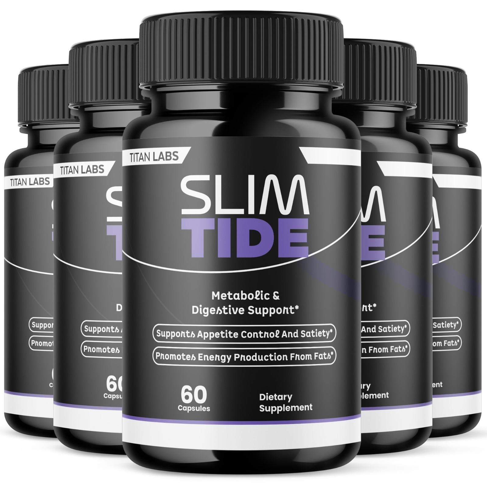 (5 Pack) Slimtide Advanced Energy And Fitness Supplement Slim Tide 300 Capsules