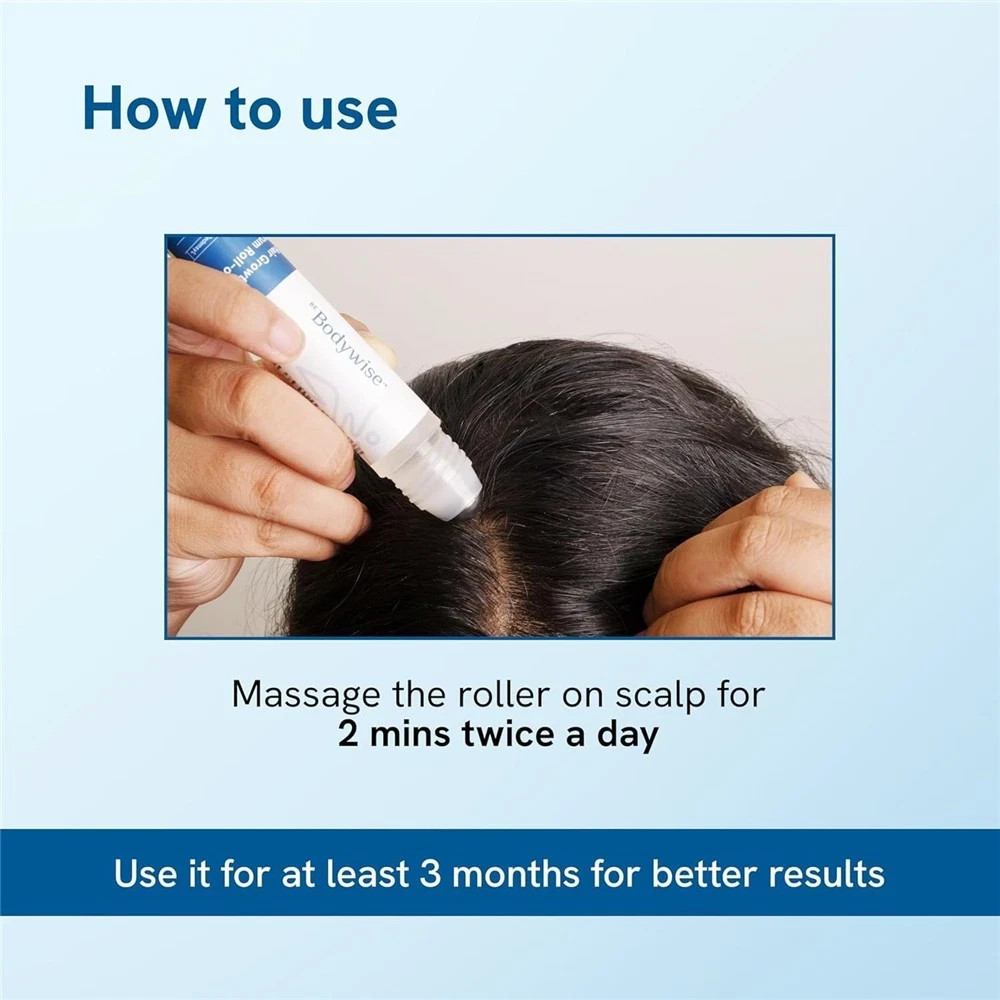 Be Bodywise Hair Growth Serum Roll On – 3% Rosemary, 3% Redensyl & 2% – 2025🔥