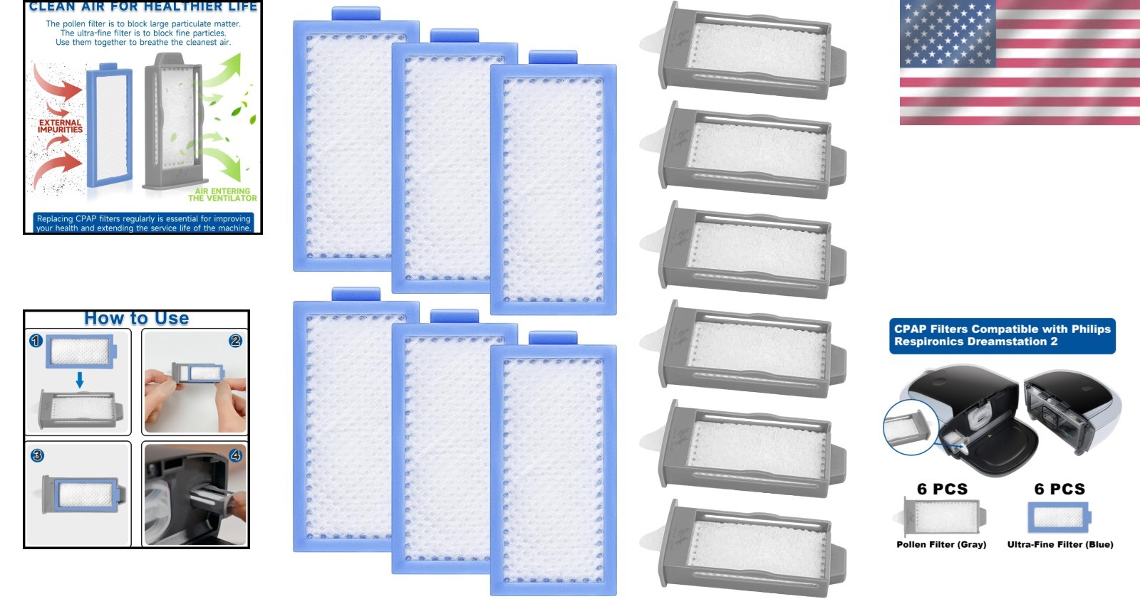 Complete Replacement Filter Kit for DreamStation 2 – 12 PCS Filtration Solution