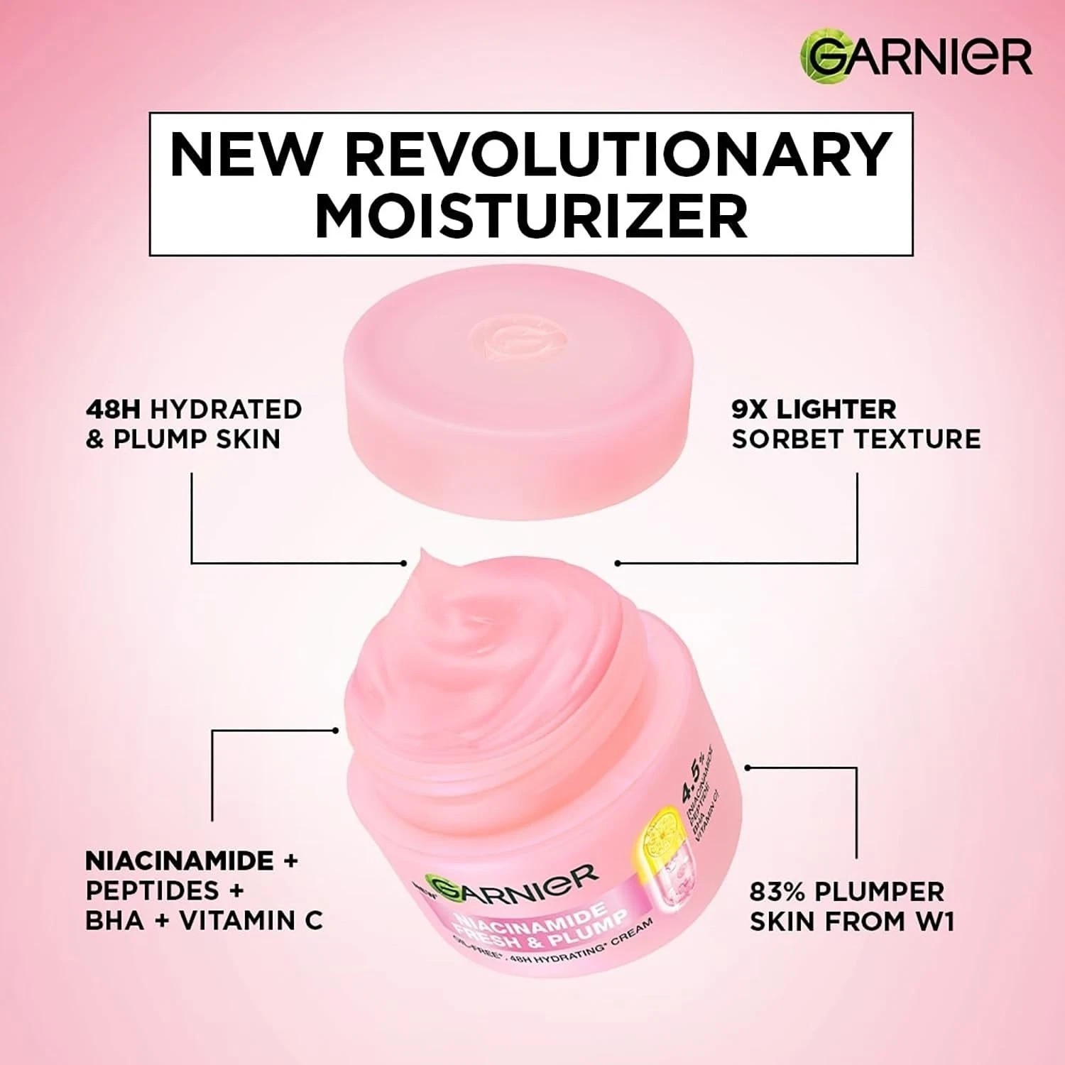 Garnier Fresh & Plump Niacinamide Sorbet Moisturizer Cream 45 gm