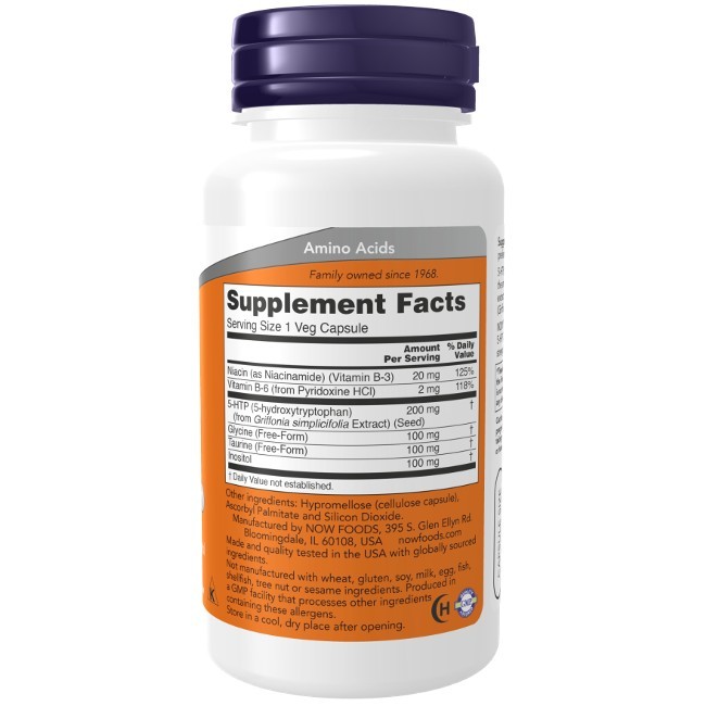 5-HTP, Double Strength 200mg 60 Veg Capsules Sleep and Relaxation Now Foods