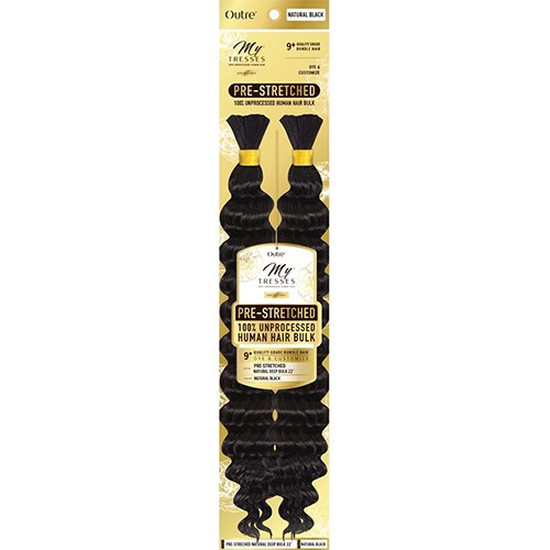 100% Human hair_Mytresses-Gold Label-Pre-stretched Natural Deep Bulk 22″