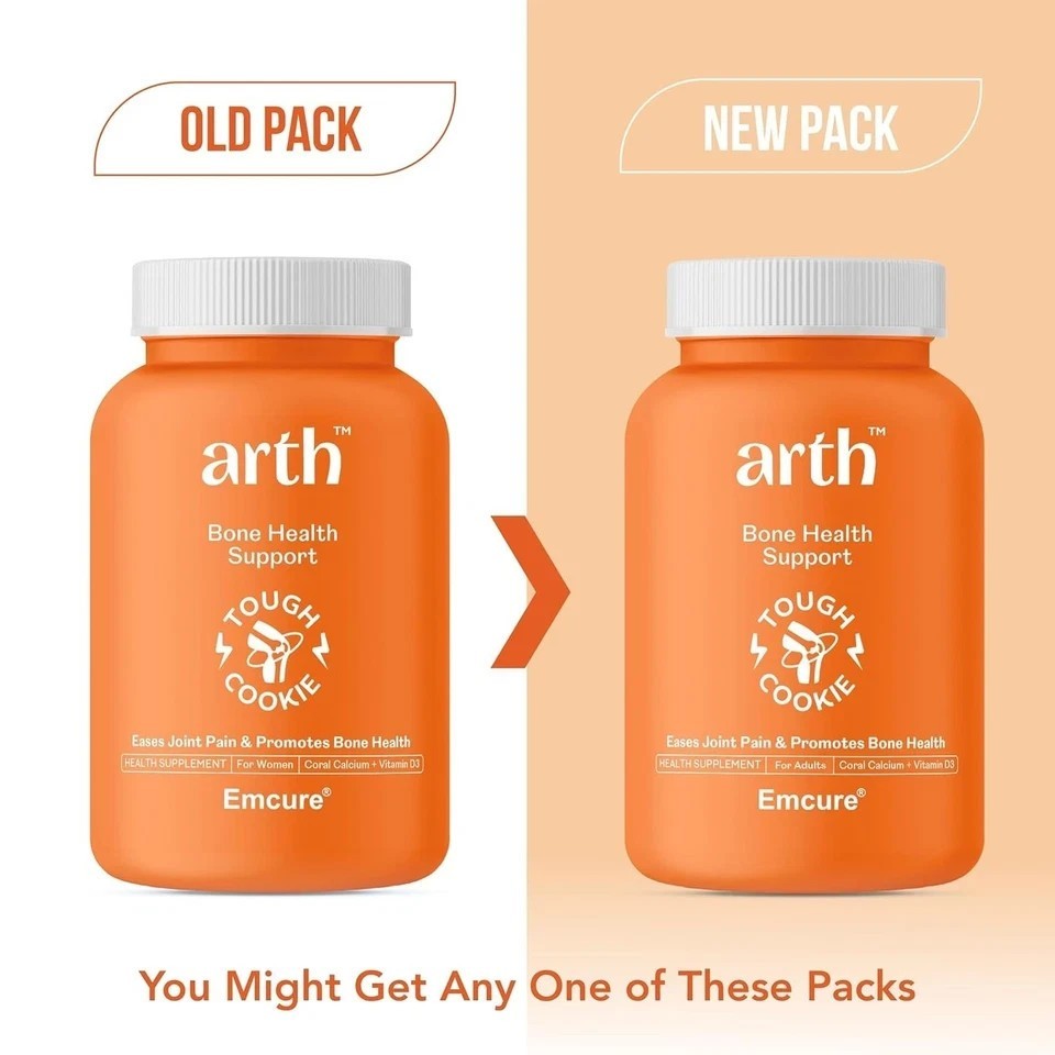 Emcure Arth Calcium & Vitamin D3 Supports Strong Bones, Muscles & Joints 60N Veg
