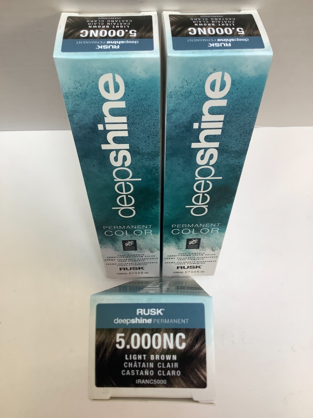 Rusk Deepshine 3.4oz Pure Pigment Conditioning Cream, 5.000NC Light Brown, 3pk