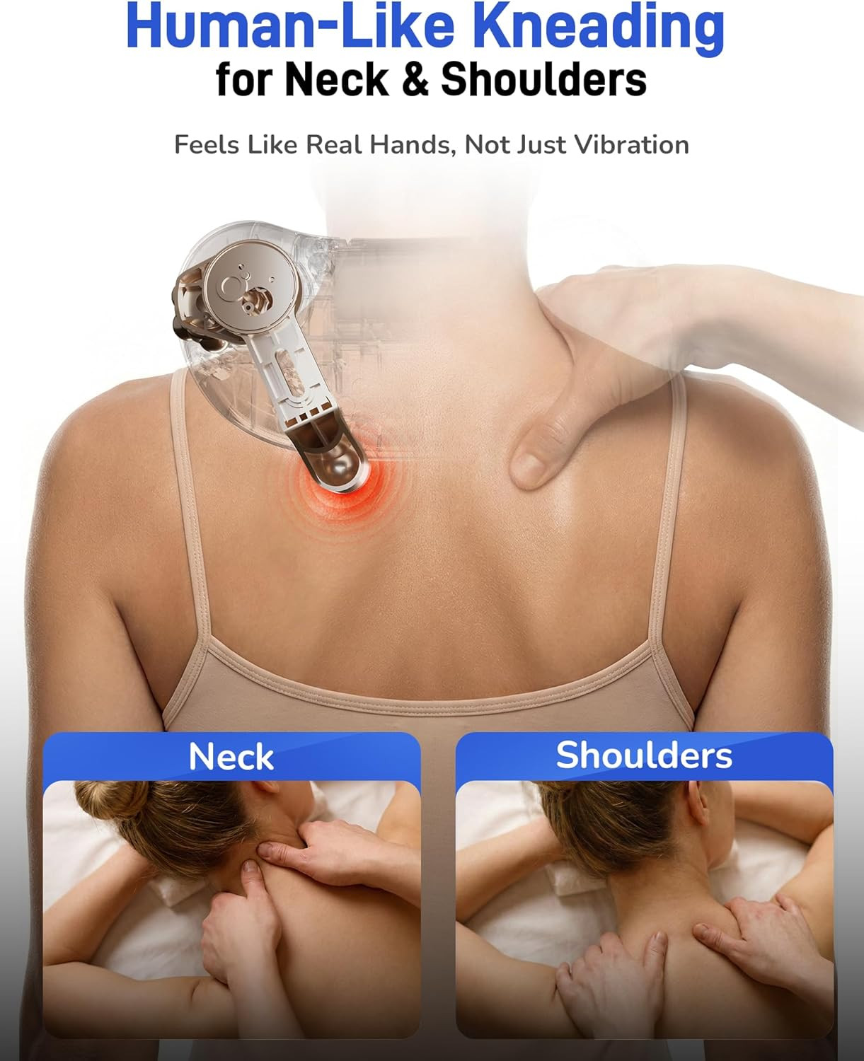 Cordless Neck Massager with Heat – Pain Relief for Home & Office Use