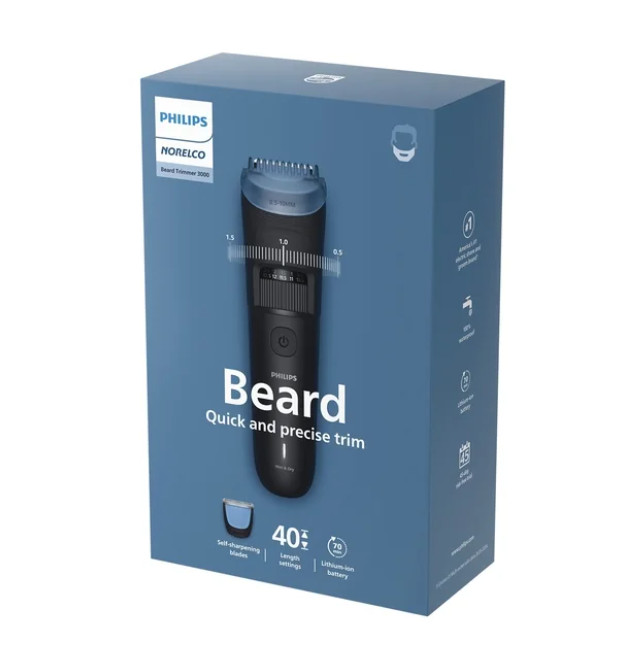 Philips Norelco Beard Trimmer 3000 BT3620 40 Settings Waterproof