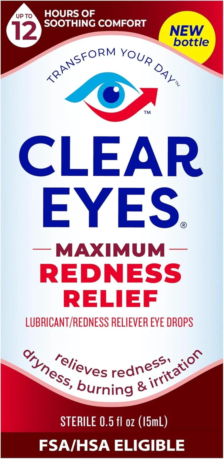 4 Pack Clear Eyes Maximum Strength Redness Relief Eye Drops 0.5 Oz Each
