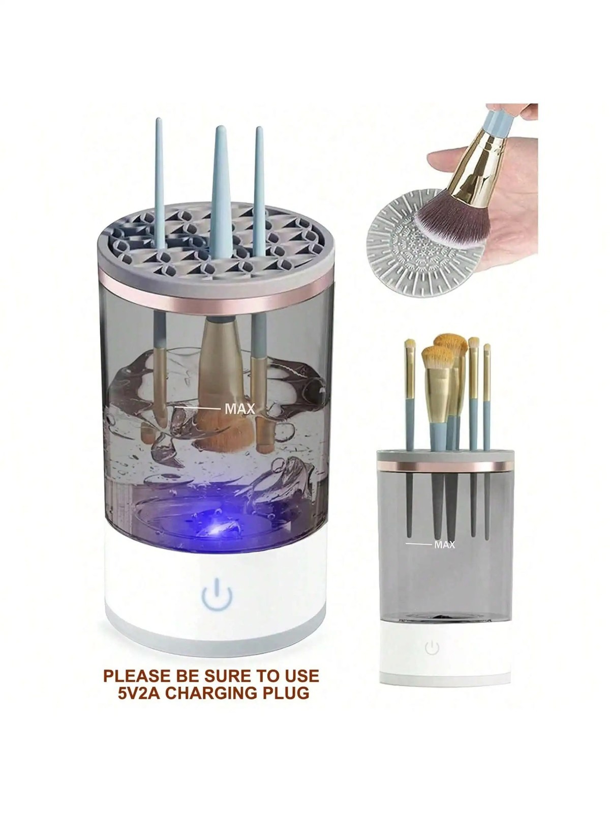 Makeup Brush Cleaner Machine Electric Cosmetic Brush Washing Tool Quick Dry US