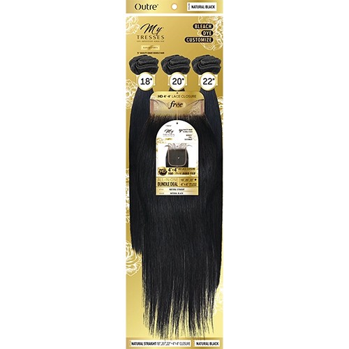 100% Human hair Mytresses Gold Label Natural Straight Closure