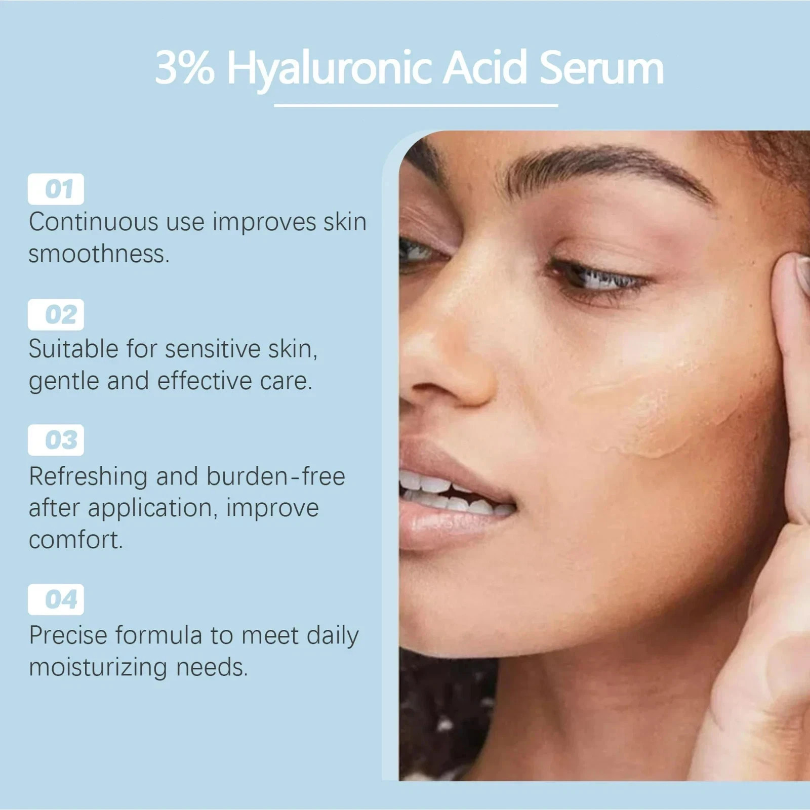 3% Hyaluronic Acid Serum-Anti-Aging & Hydrating, 30 PCS for Dry & Sensitive Skin