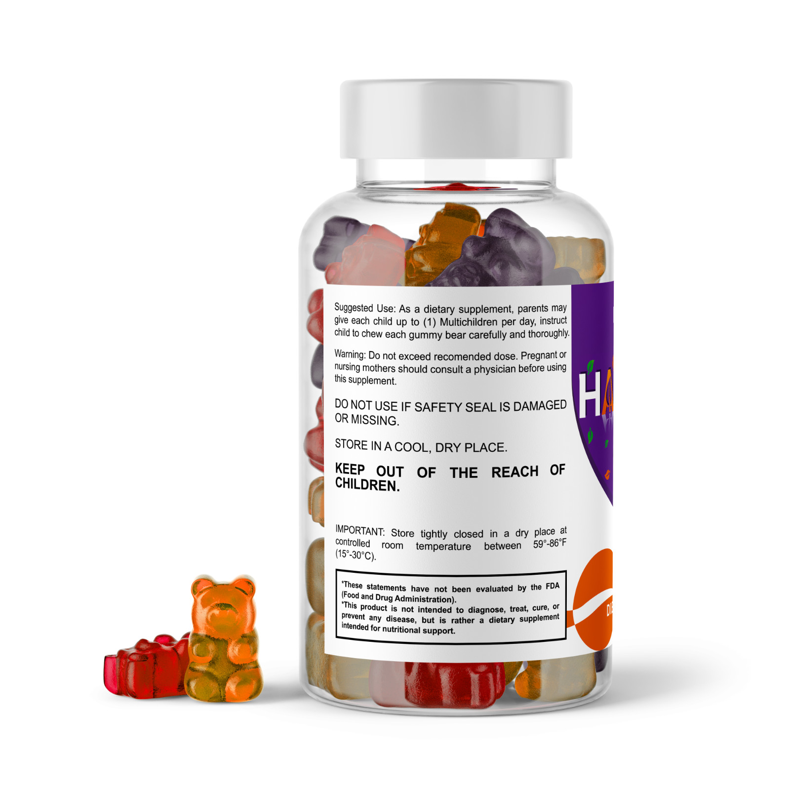 HALLKIDS Multivitamin for Children Gummies – Immune Support – 60 Gum