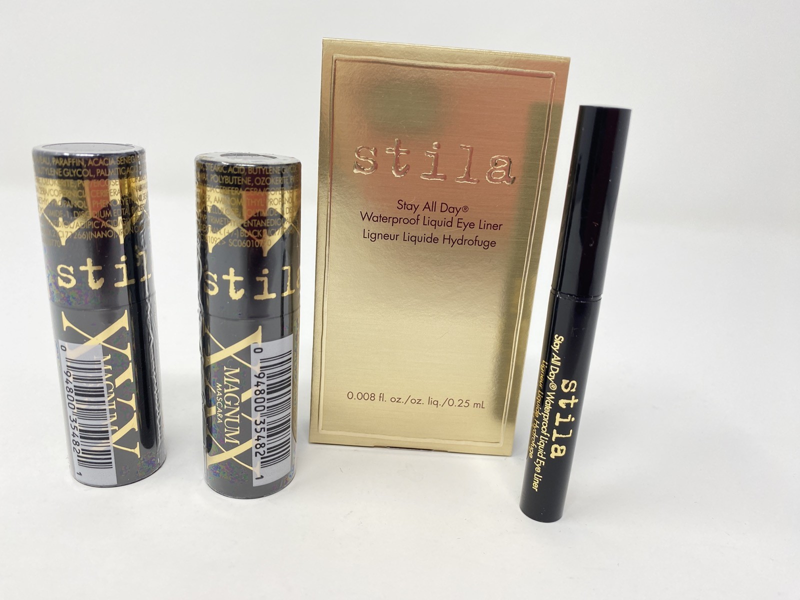 4pc-2 Stila Stay All Day liquid Eye Liner w box& 2 Stilla XXX Mascara .24oz Seal