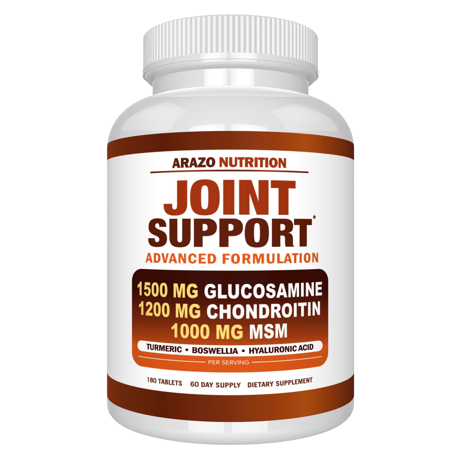 Arazo Nutrition Glucosamine Chondroitin Turmeric 180 Count (Pack of 1), Blue