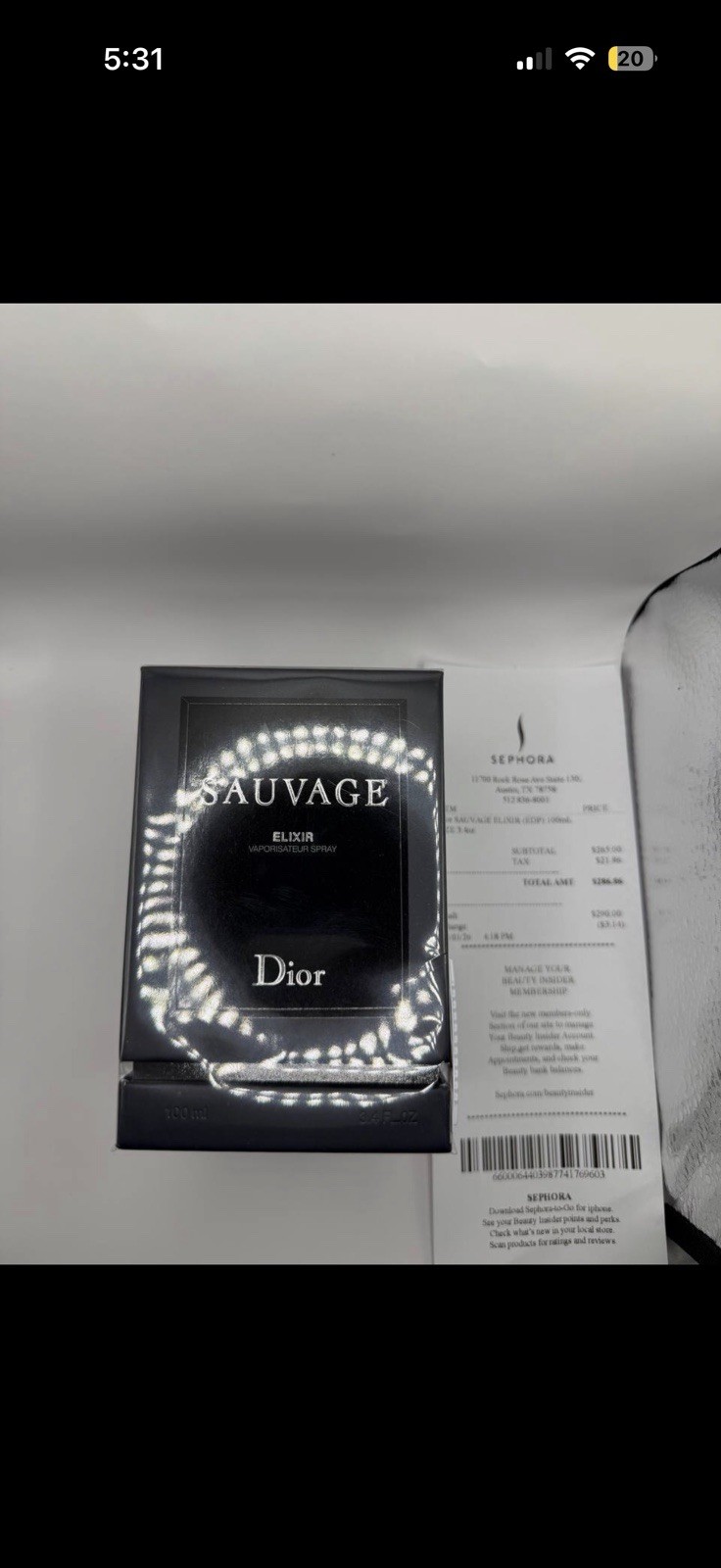 Dior Sauvage Elixir Spray Elixir 3.4 fl oz Regular Size Fragrance