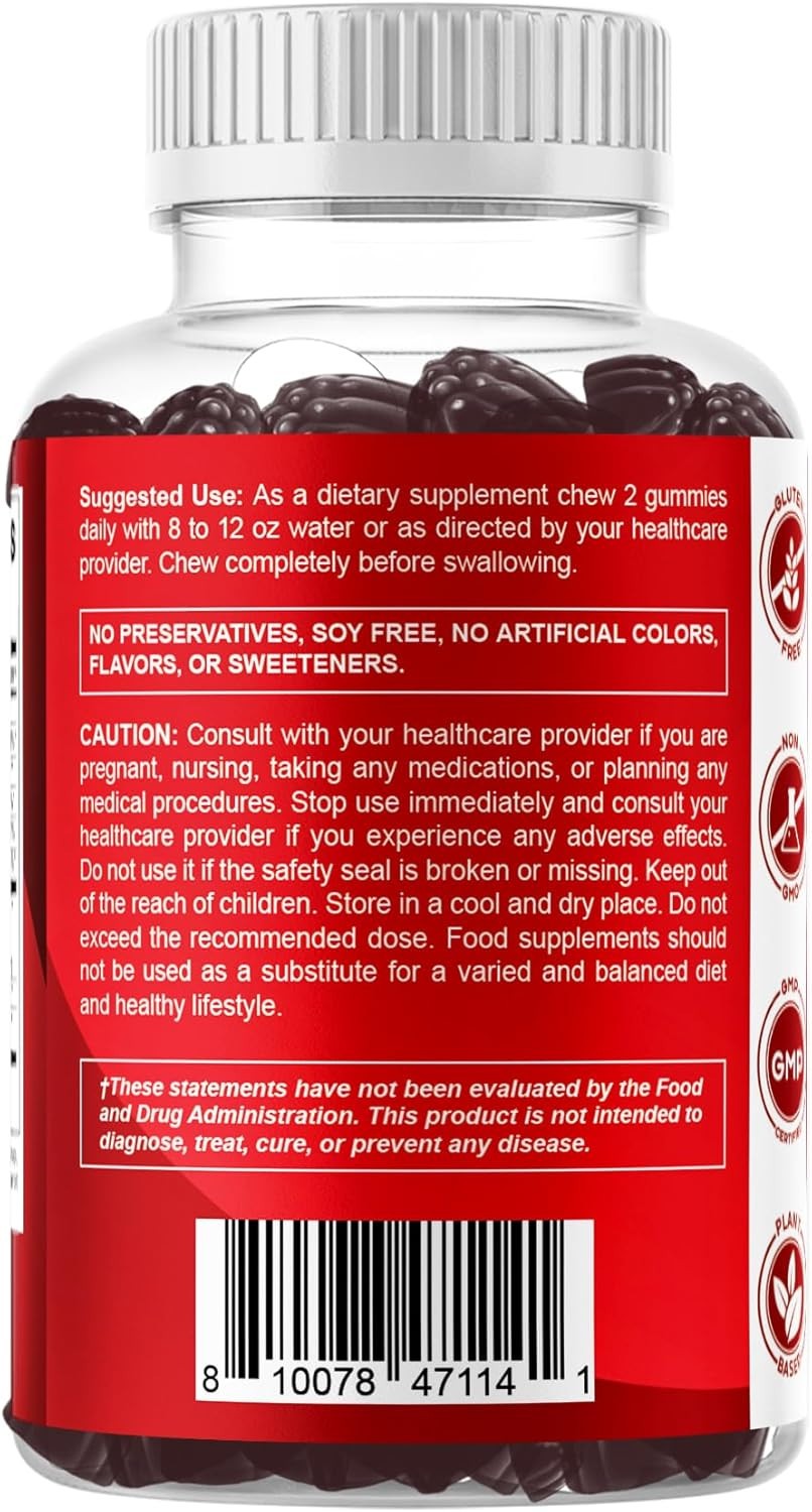 2 Pack – Vitamatic Vegan Cranberry Gummies, 25,000mg per Serving 60 Count