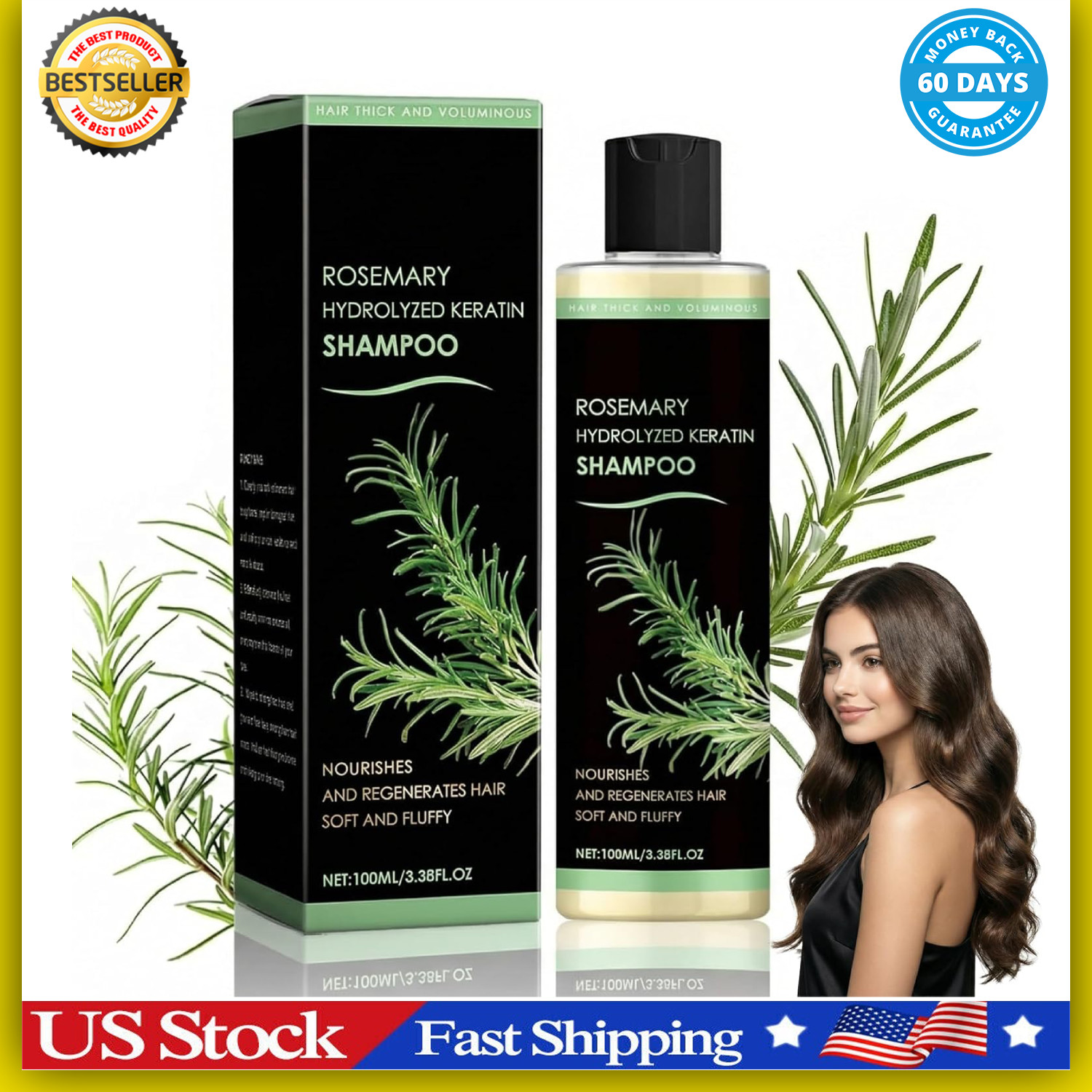 Tgideas Organic Rosemary Hair Growth Shampoo for Women and Men-Natural Thicke…