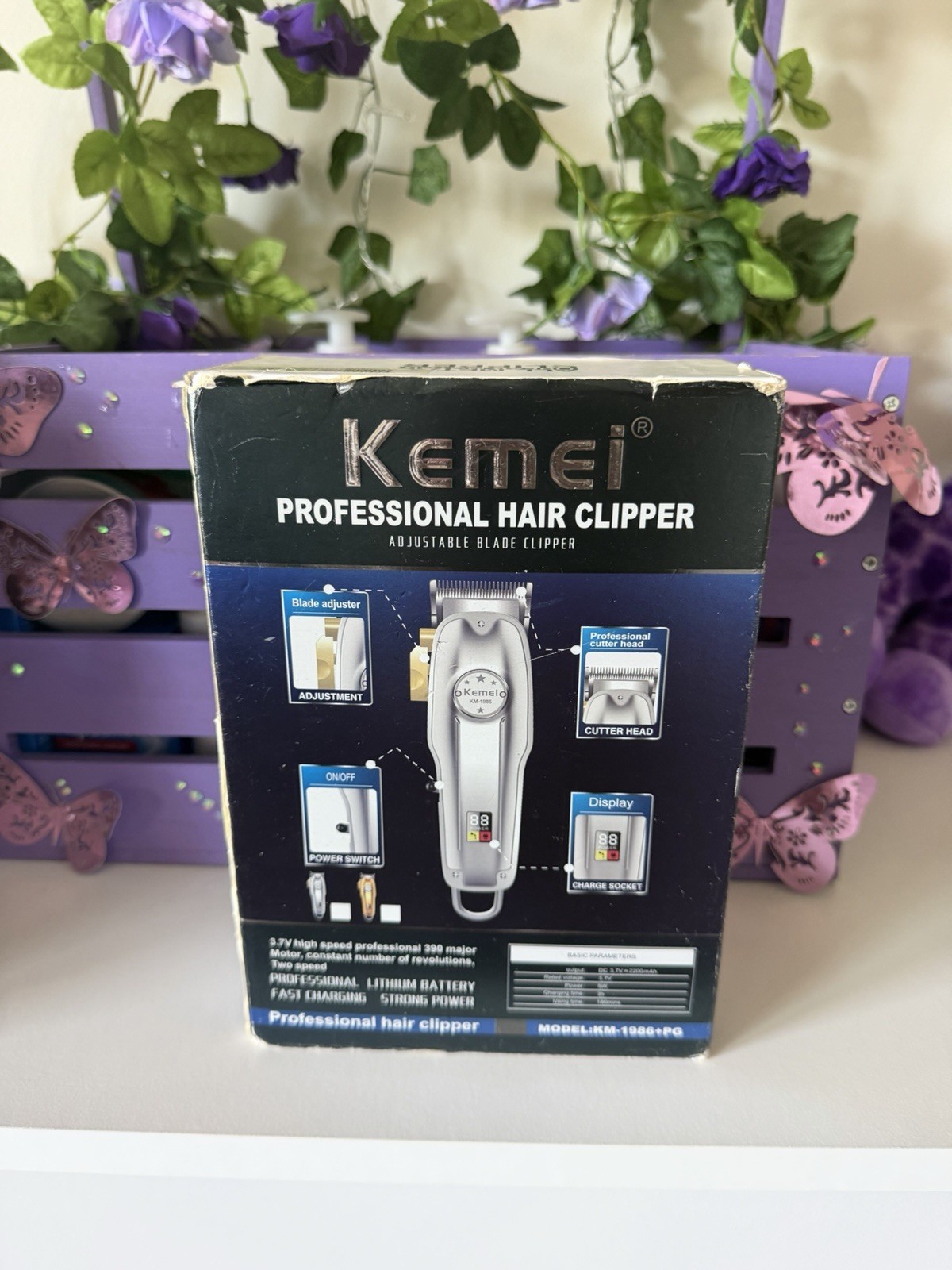 Kemei KM-1986+PG Gold Cordless USB Fast Charge Adjustable Blade Hair Clipper