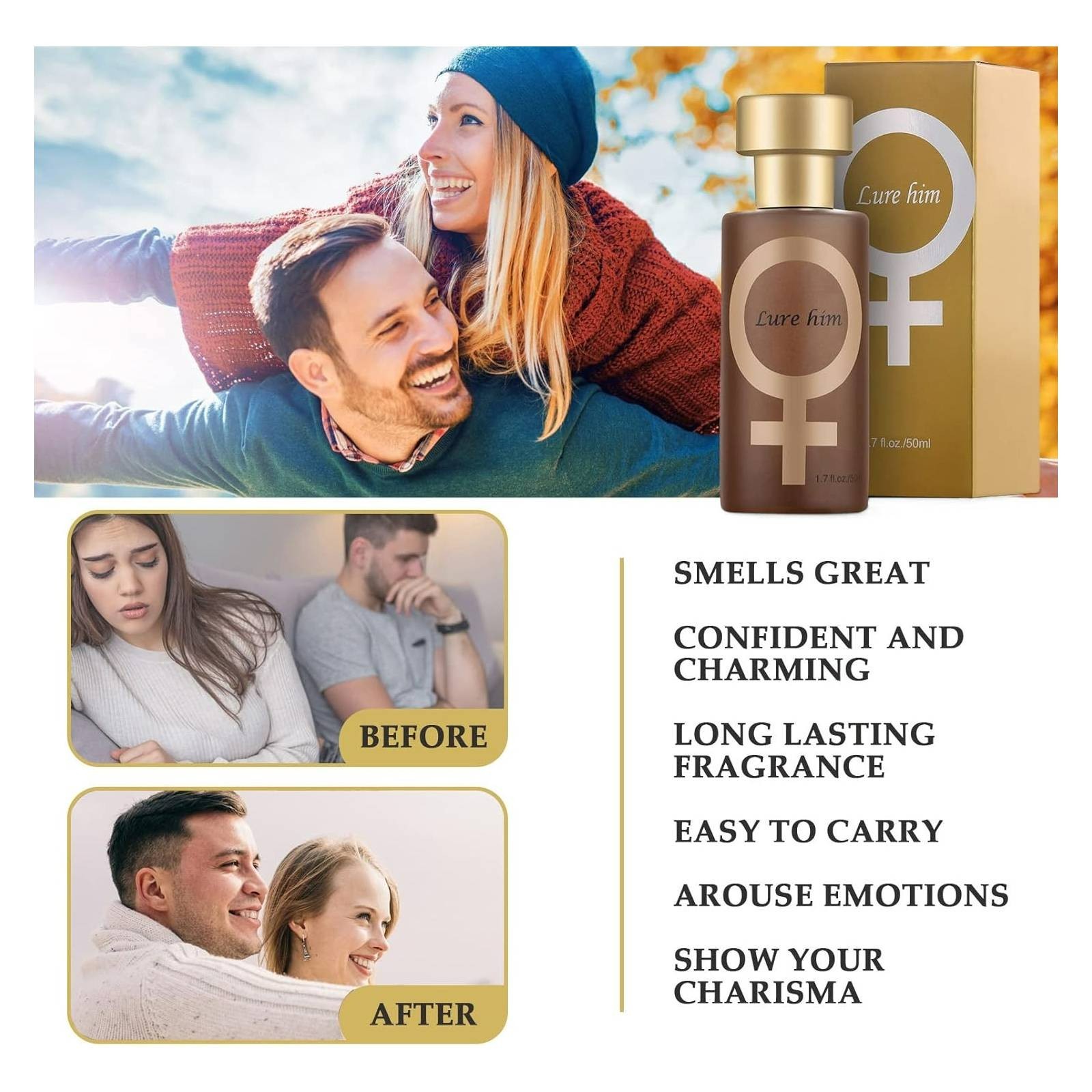 Lure Her Pheromone Perfume for Men Sex Attractant Oil 1.7 fl oz
