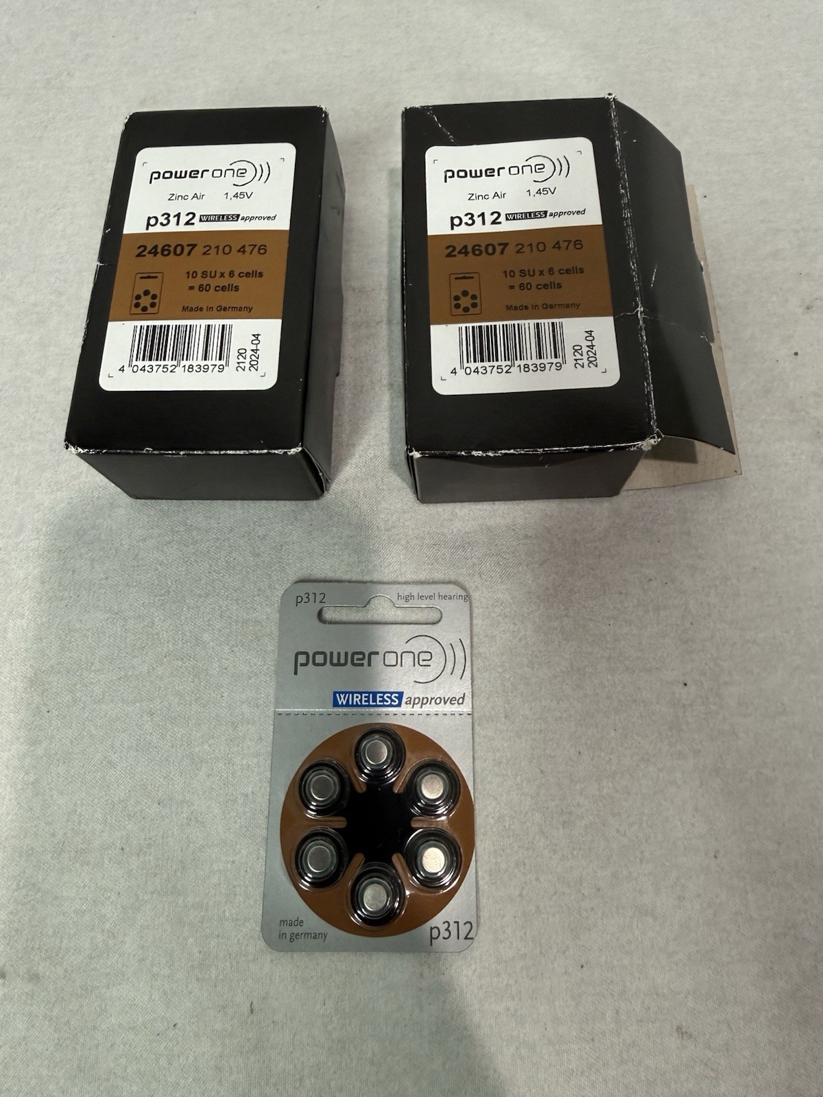 Power One Zinc Air P312 Hearing Aid Batteries (108) Total Exp 2024