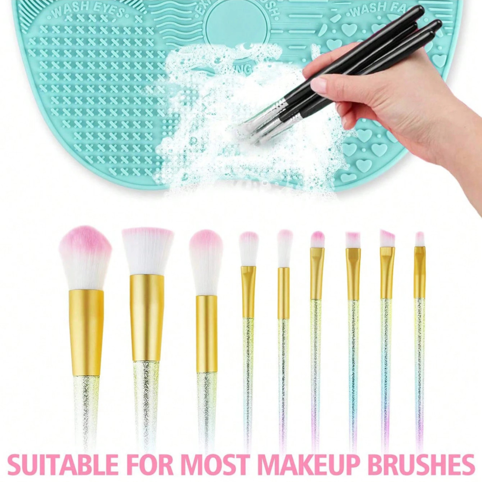 Silicone Makeup Brush Cleaner Mat Scrubber Pad Cosmetic Washing Tool Portable US