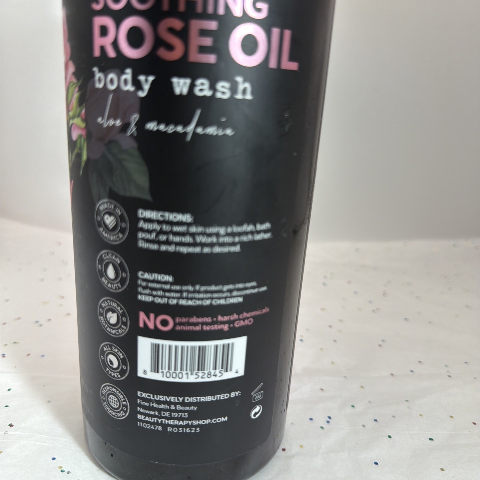 32 OZ – BOTANICAL SPA THERAPY Soothing Rose Oil Aloe & Macadamia Body Wash