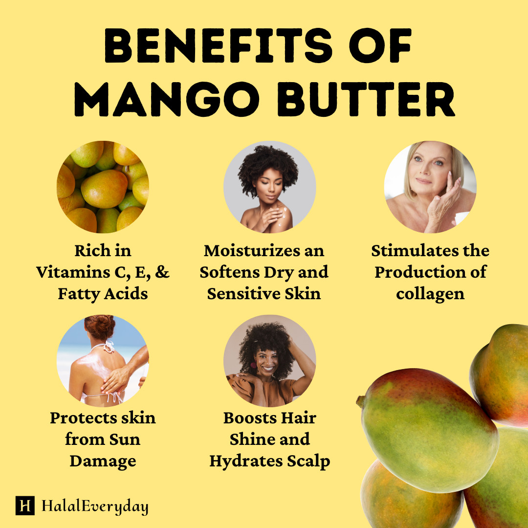 Raw Mango Butter Unrefined – 100% Pure Organic Natural Vegan Skin Hair Body BULK