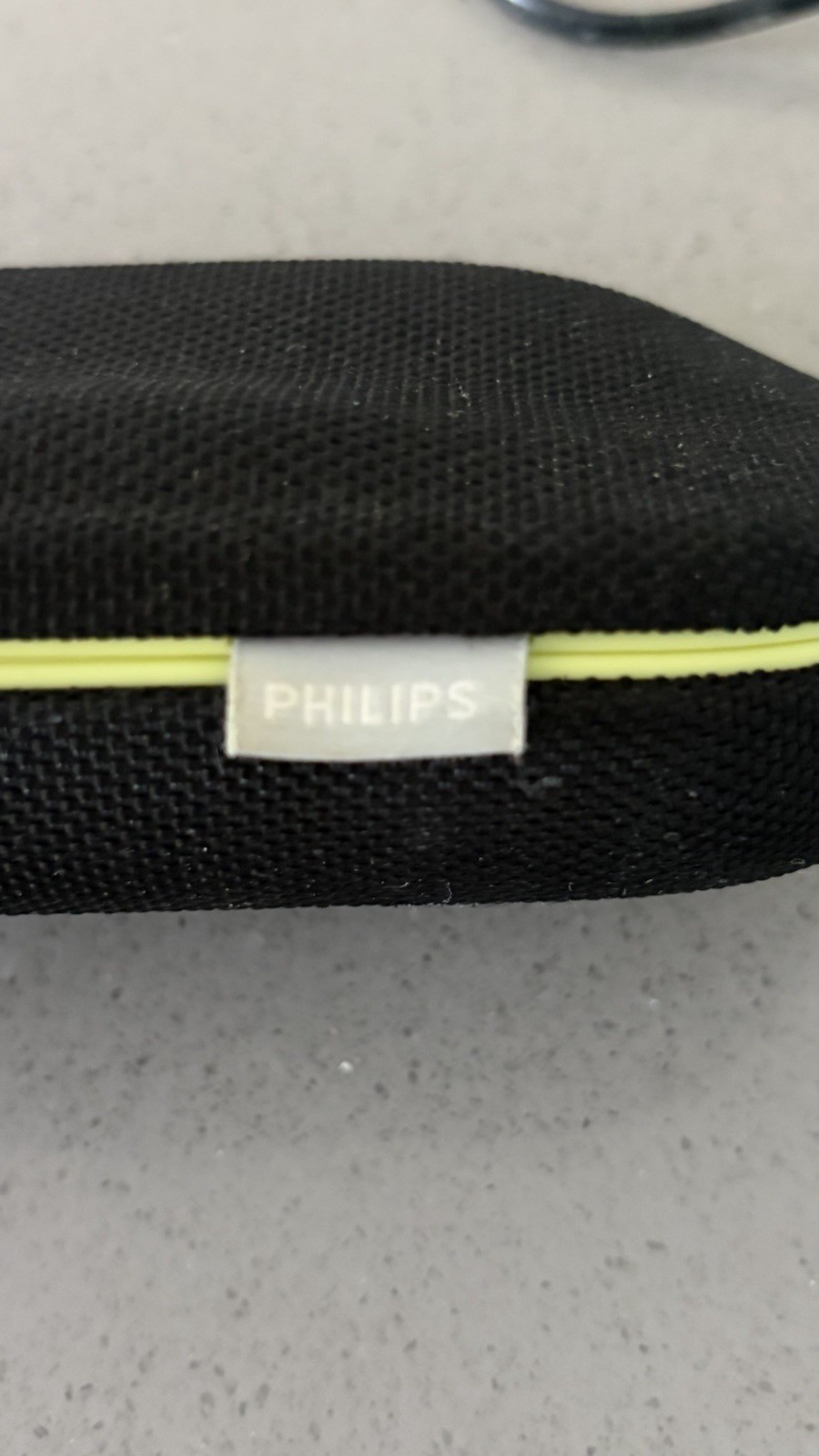 Philips Hard Zip Travel Glasses Case Black w/ Green Interior Plastic/Fabric