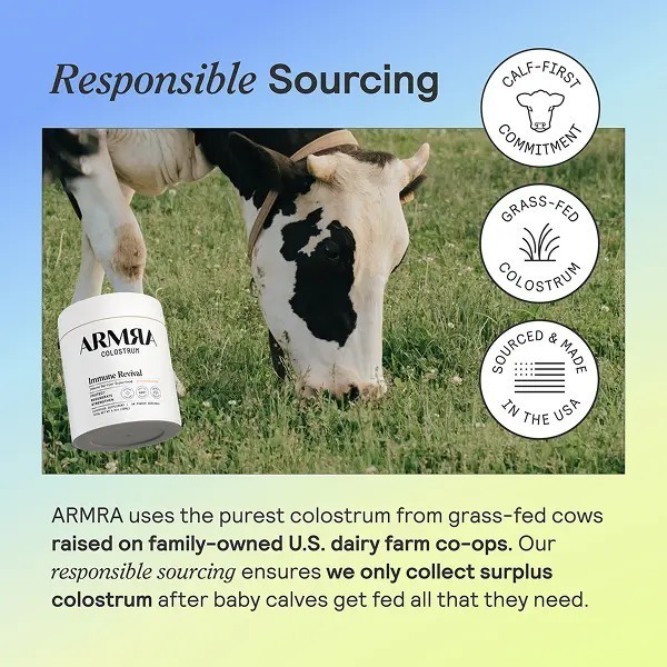 2-pieces ARMRA Colostrum Unflavored Jar Grass-Fed Immune Fitness Brain Benefits