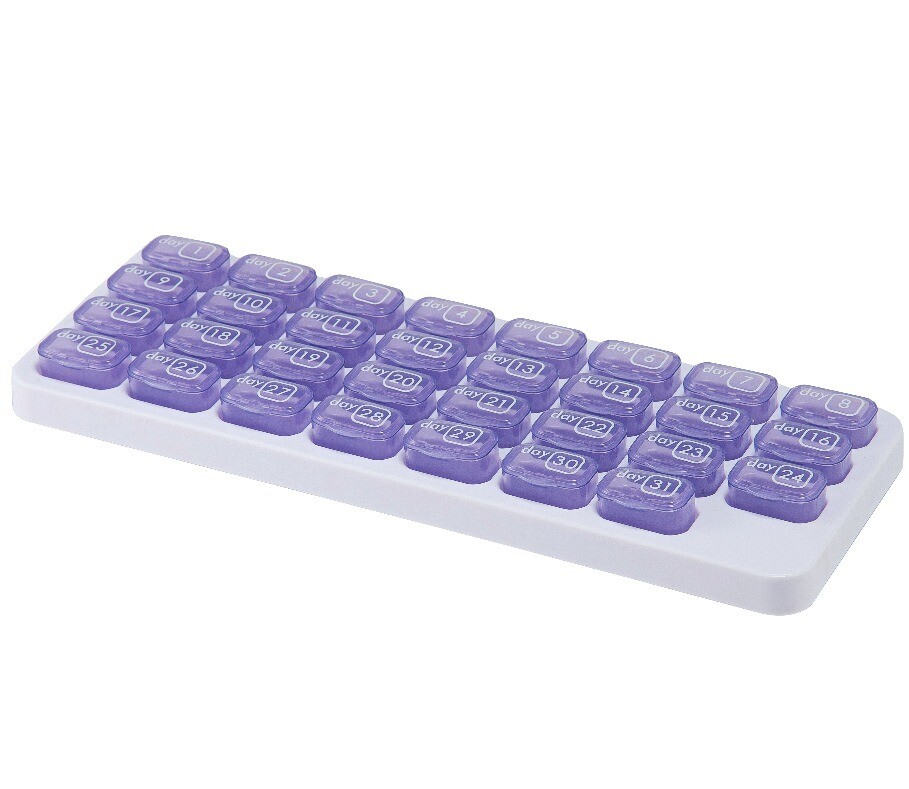 31 Day Monthly Pill Organizer Medication Holder Compartment Planner Box Storage